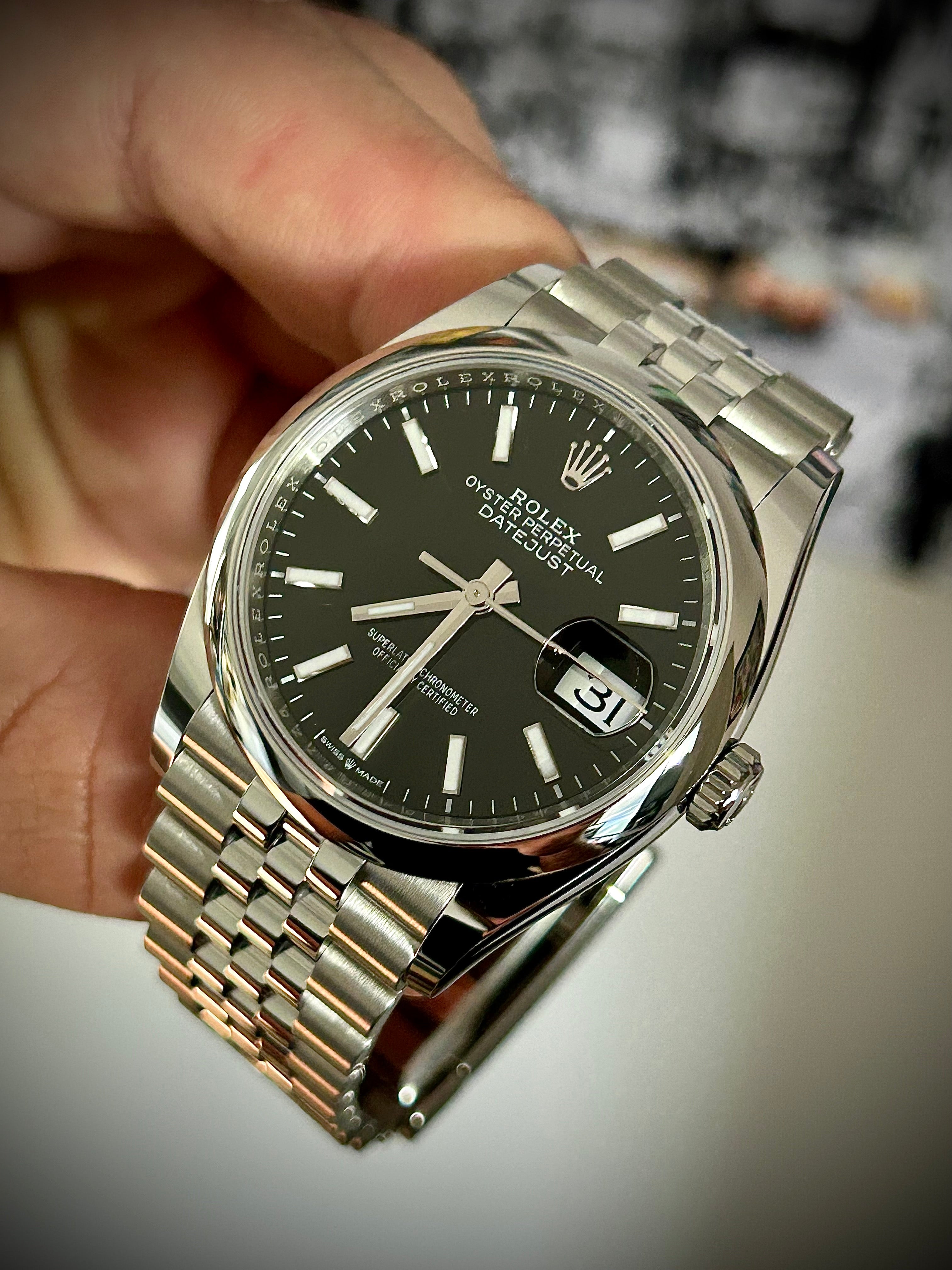 2024 ROLEX DATEJUST 36, SMOOTH, JUBILEE, 126200, FULL SET, INC GST