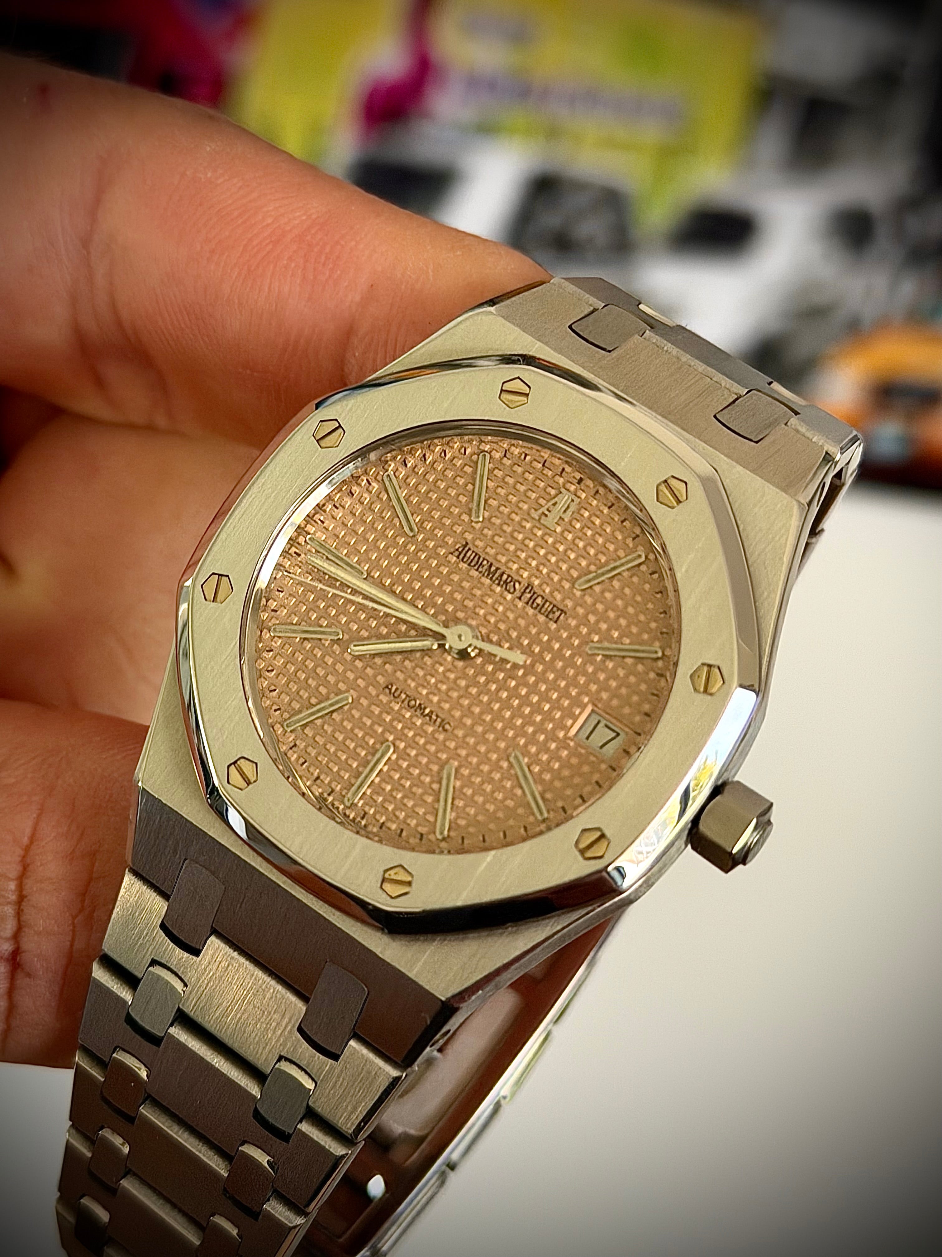 1999 AUDEMARS PIGUET ROYAL OAK 14790ST 36MM SALMON DIAL, FULL SET, INC GST