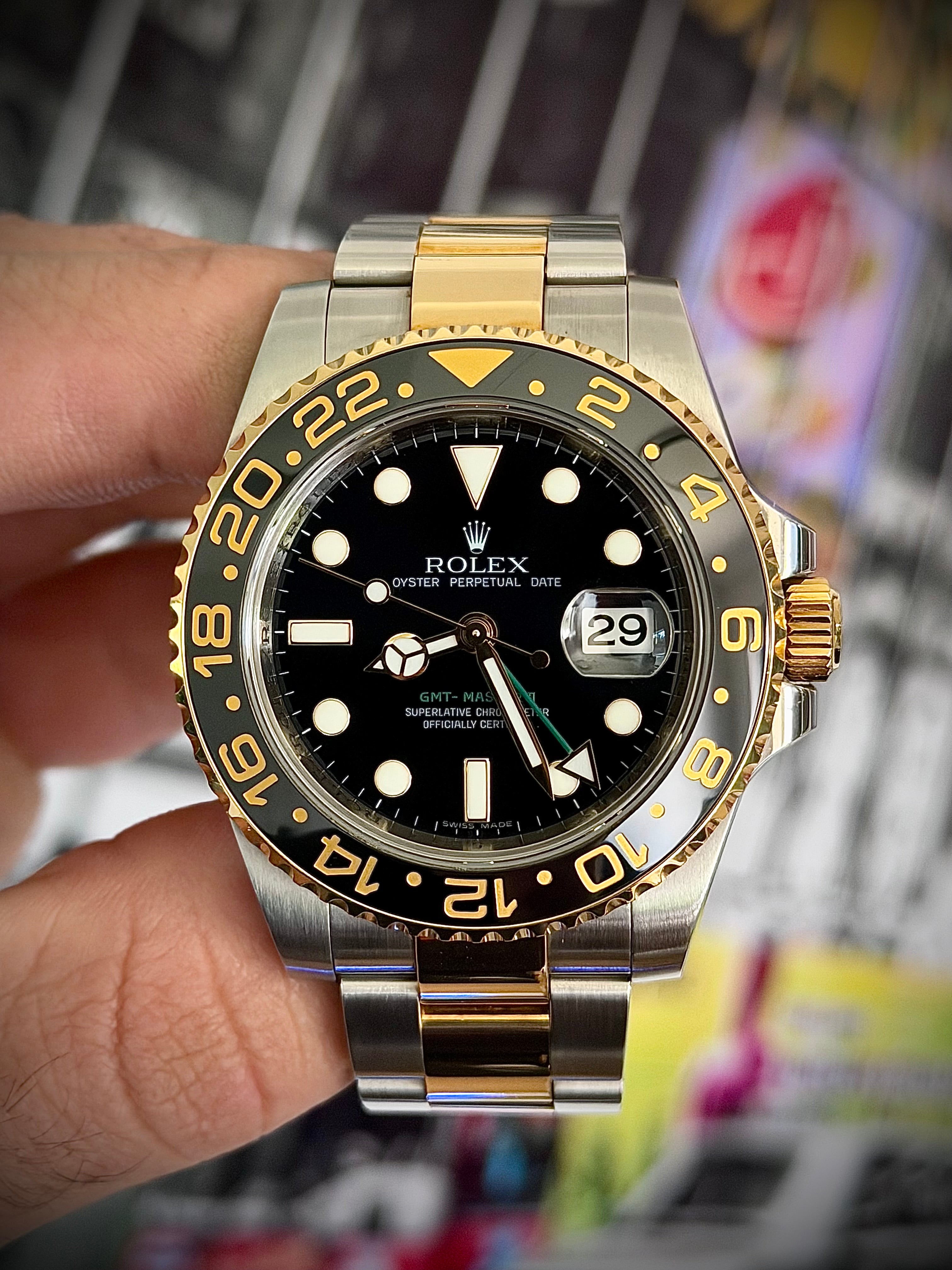 2006 ROLEX GMT MASTER II, 116713LN, FULL SET, INC GST
