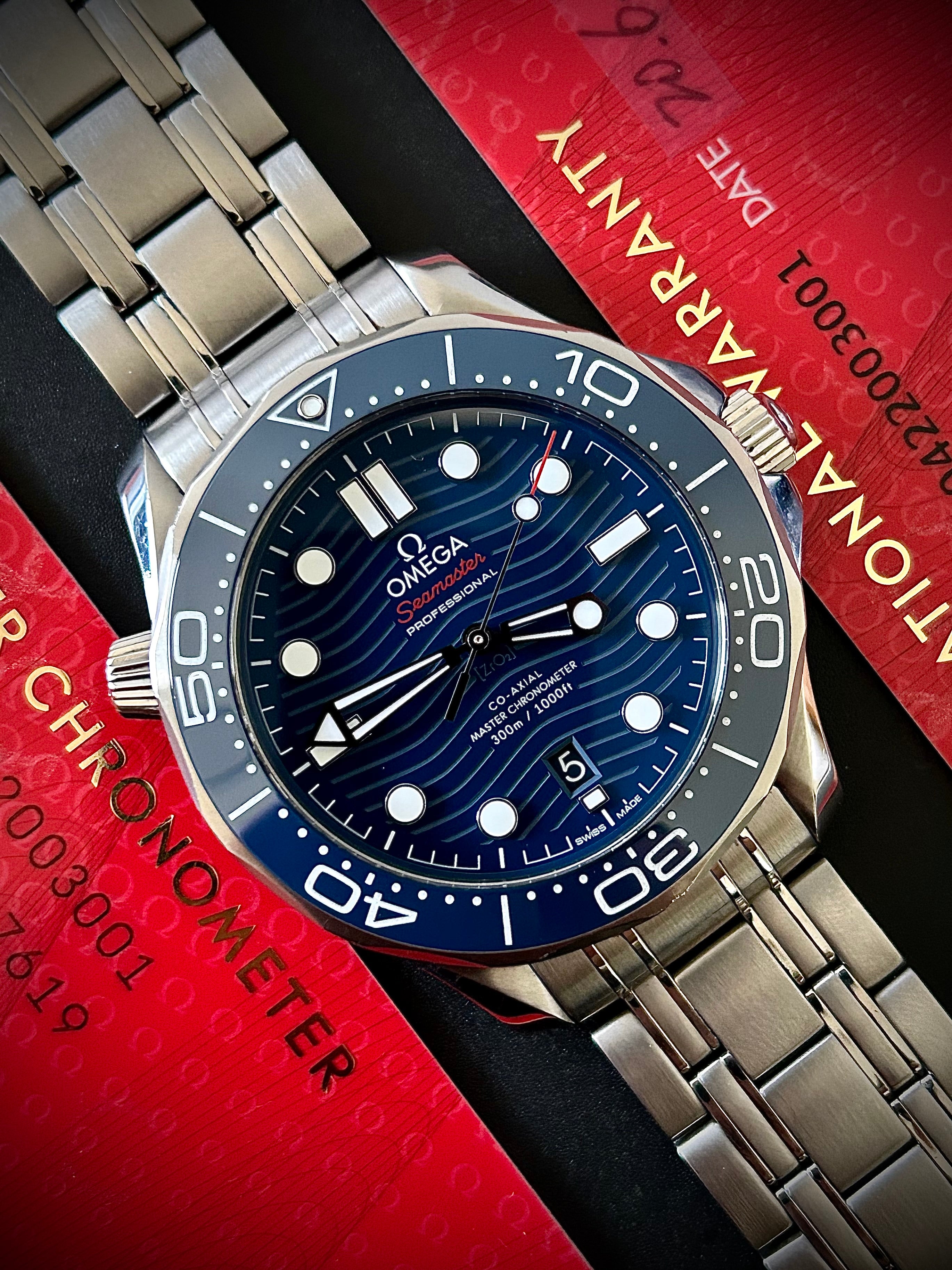 2020 OMEGA SEAMASTER 300, BLUE DIAL, FULL SET, INC GST