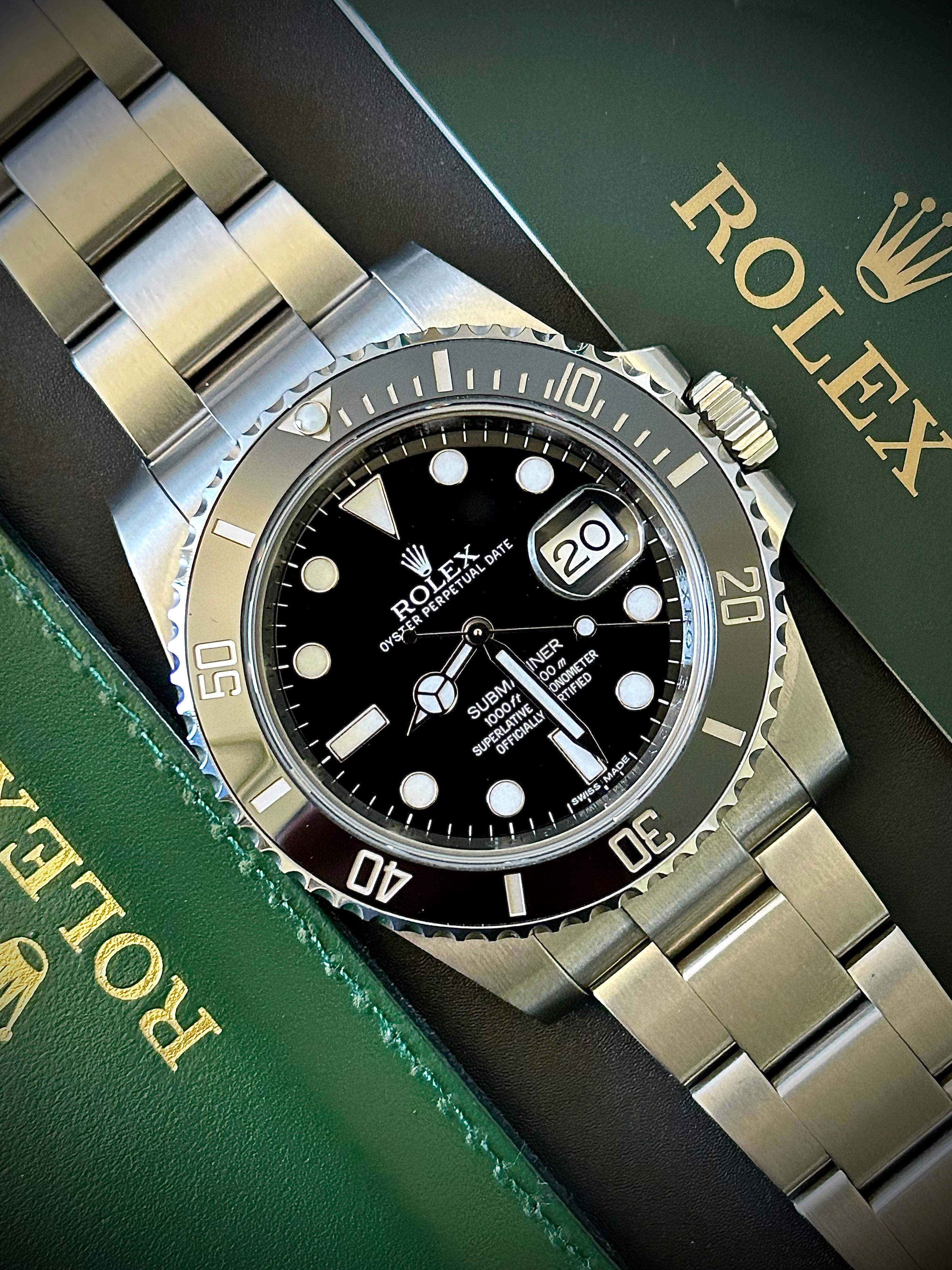 2013 ROLEX SUBMARINER DATE 116610LN, BOX AND PAPERS, INC GST