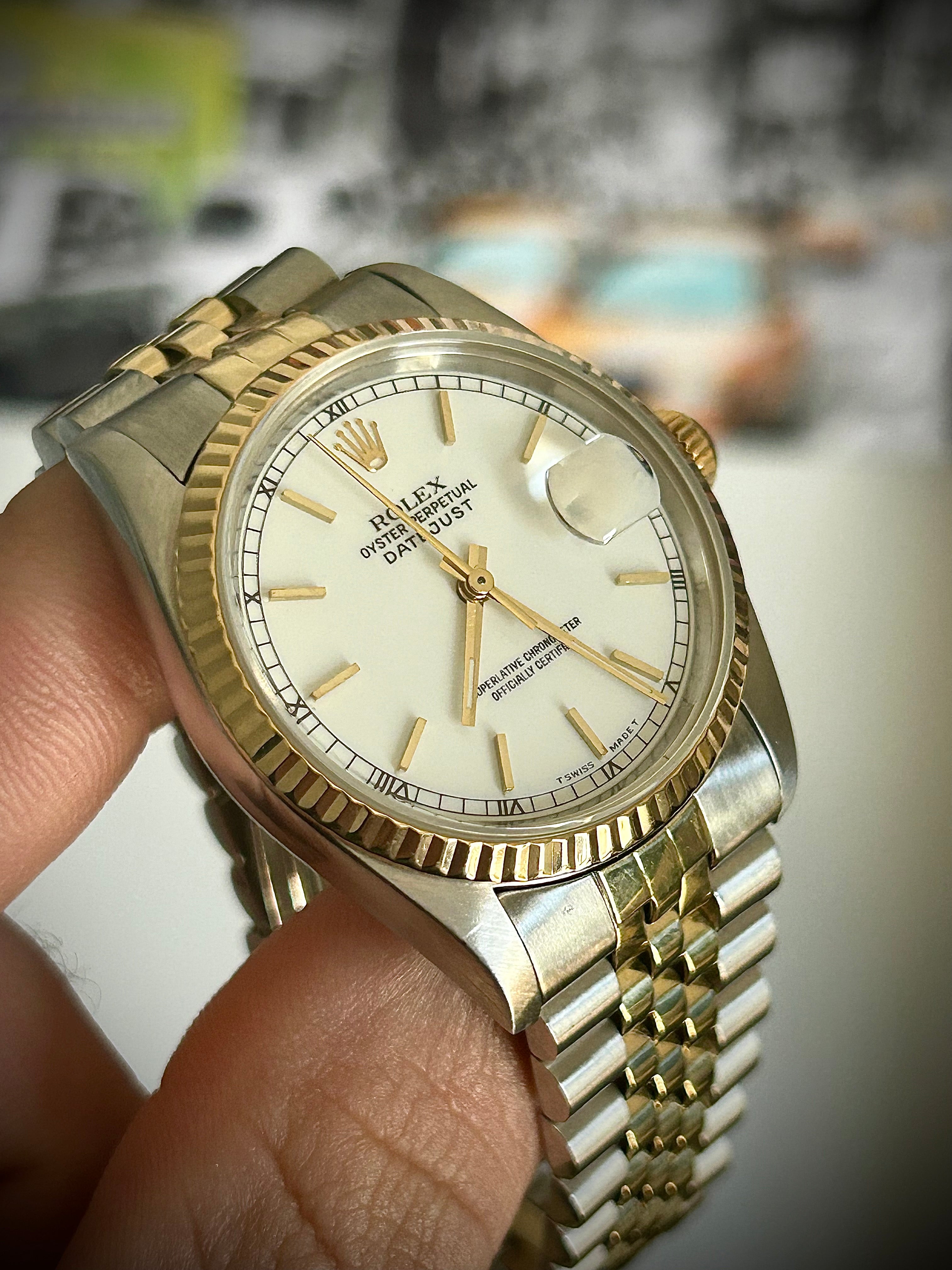 1993 ROLEX DATEJUST 36, 16233, BOX AND PAPERS, INC GST