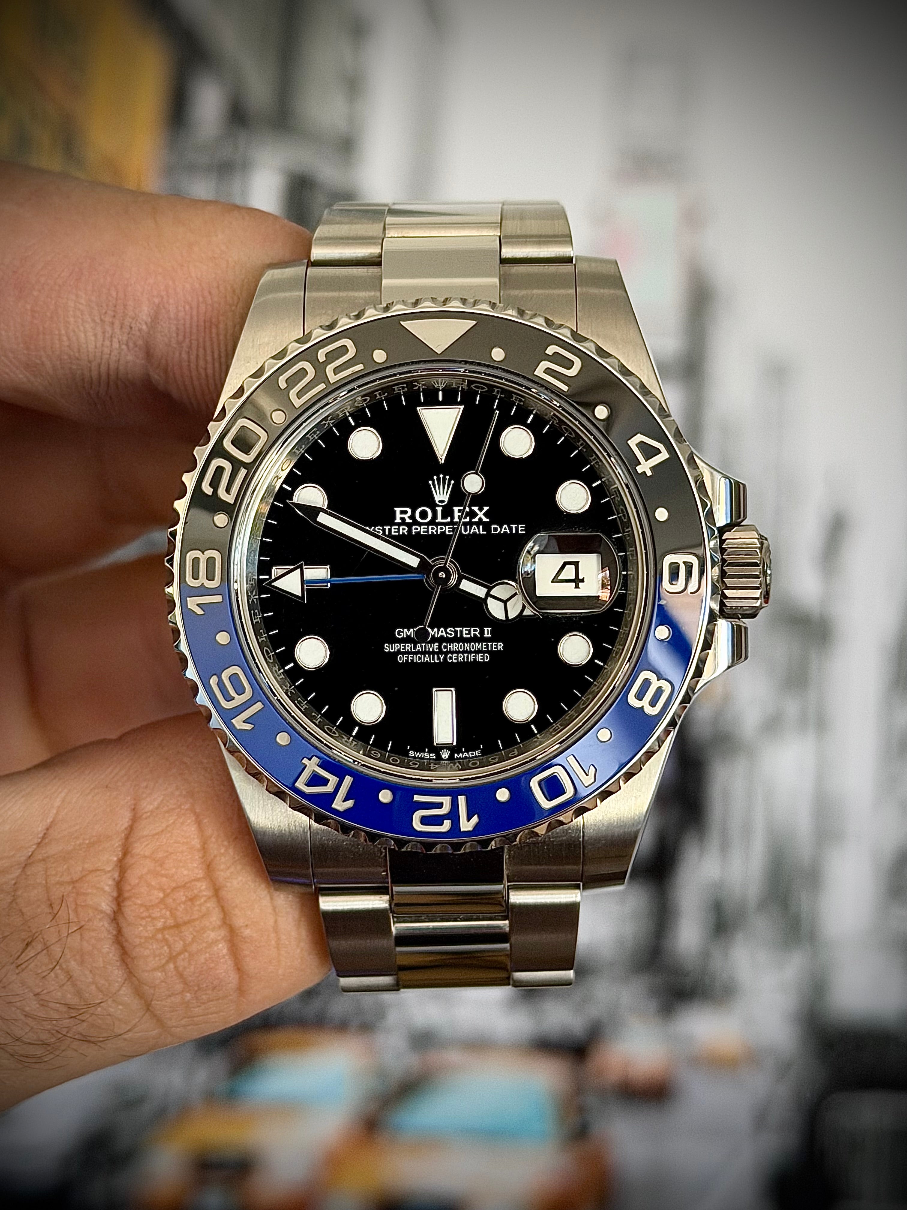 2022 ROLEX GMT MASTER II, BATMAN,, 126710BLNR, FULL SET, INC GST