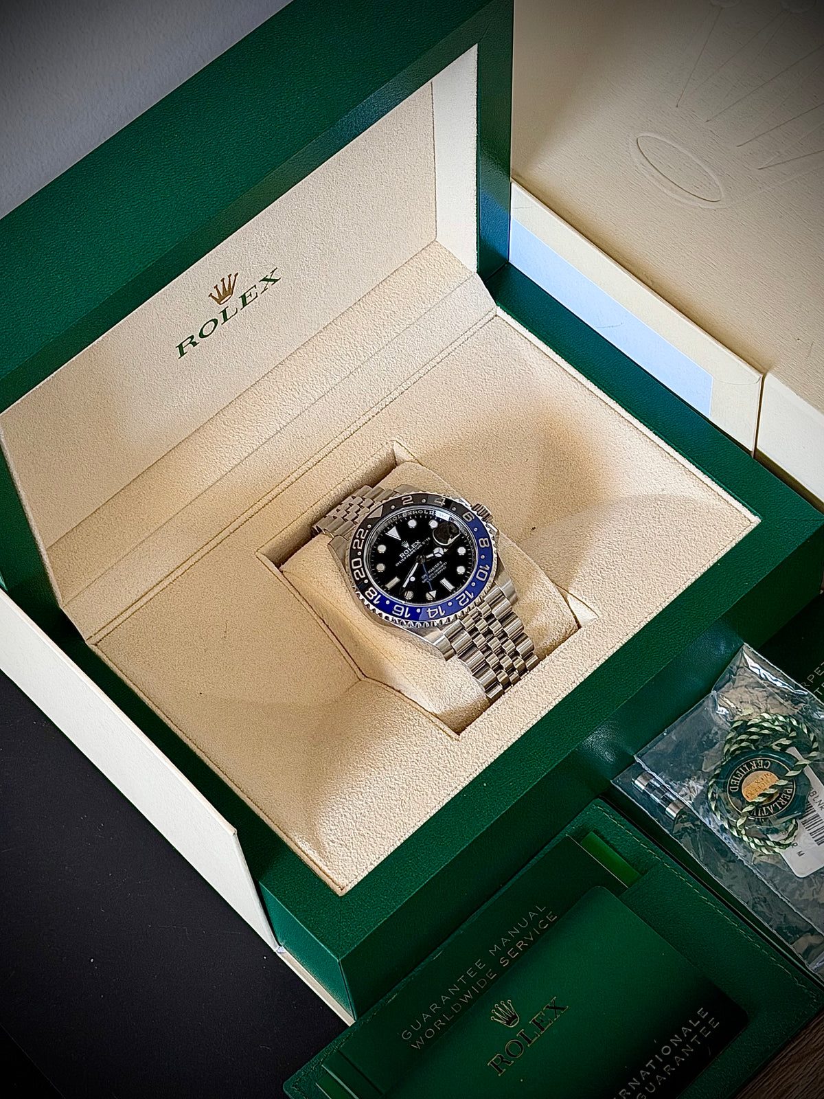 2020 ROLEX GMT-MASTER II “BATGIRL”, 126710BLNR, JUBILEE BRACELET, FULL SET, EXCELLENT CONDITION, INC GST