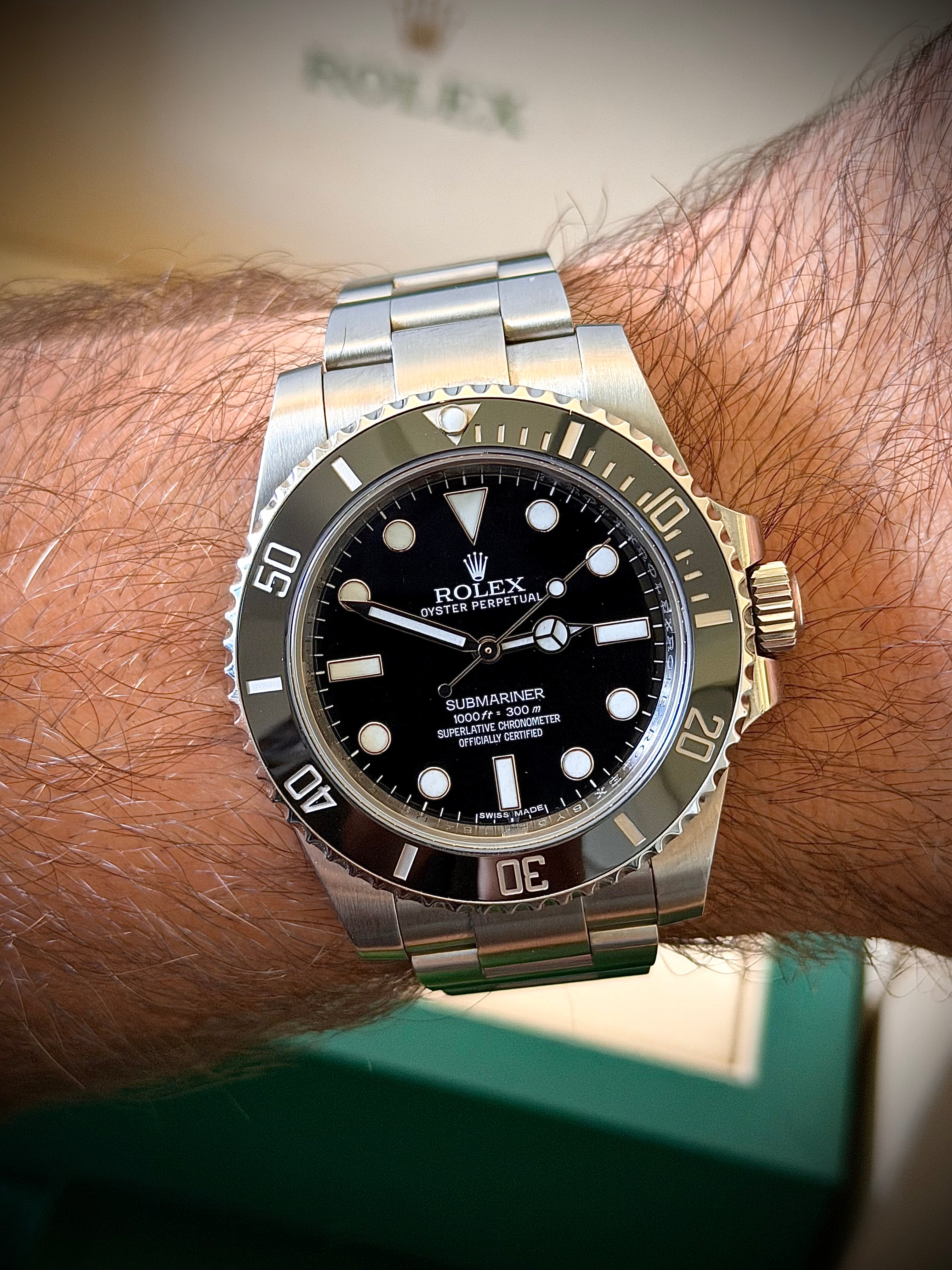 2015 ROLEX SUBMARINER NO DATE, 114060, BOX AND PAPERS, INC GST