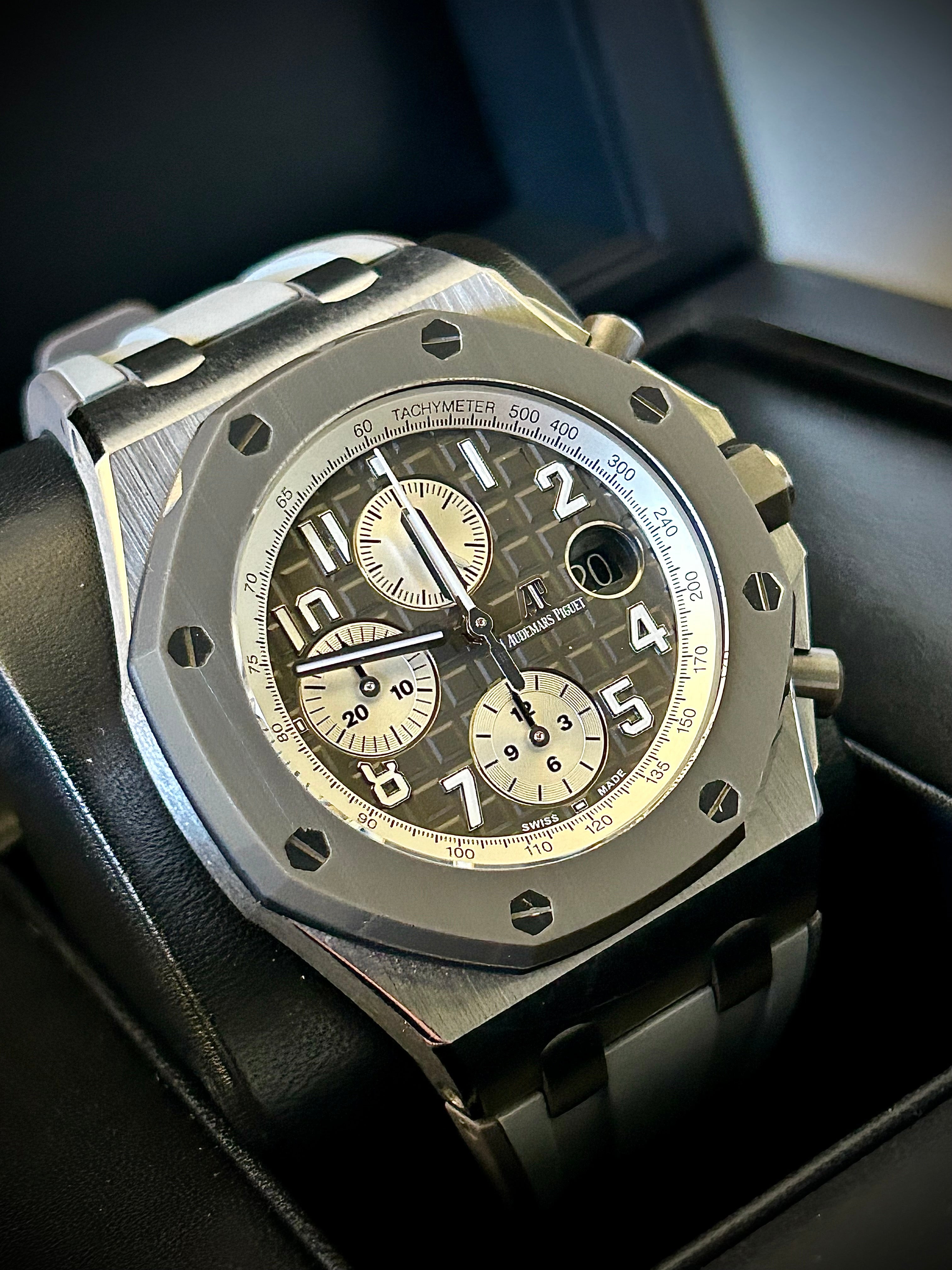 2020 AUDEMARS PIGUET ROYAL OAK OFFSHORE CHRONOGRAPH, 26470IO, “GHOST”, TITANIUM, FULL SET, INC GST