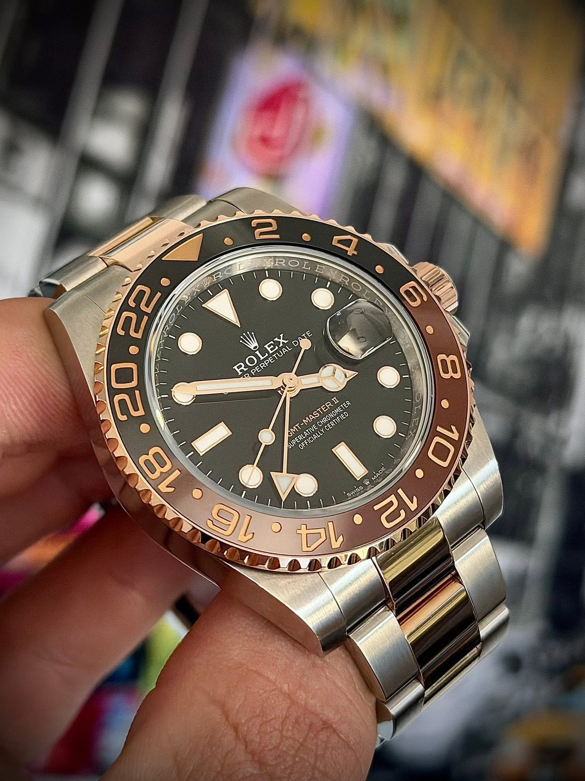 2018 ROLEX GMT-MASTER II “ROOT BEER”, 126711CHNR, FULL SET, INC GST