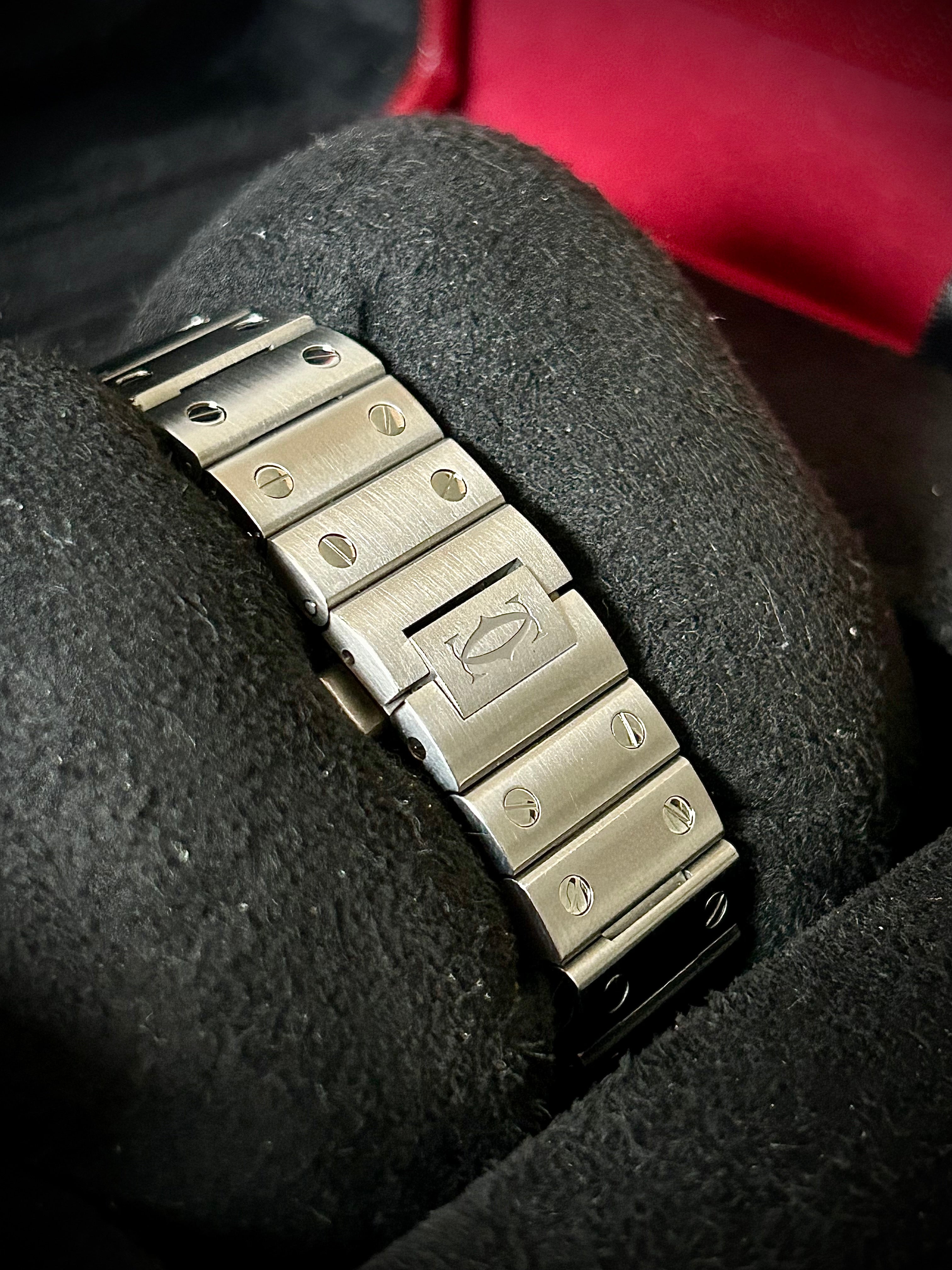 2024 CARTIER SANTOS DE CARTIER GREEN MEDIUM, BOX AND PAPERS, INC GST