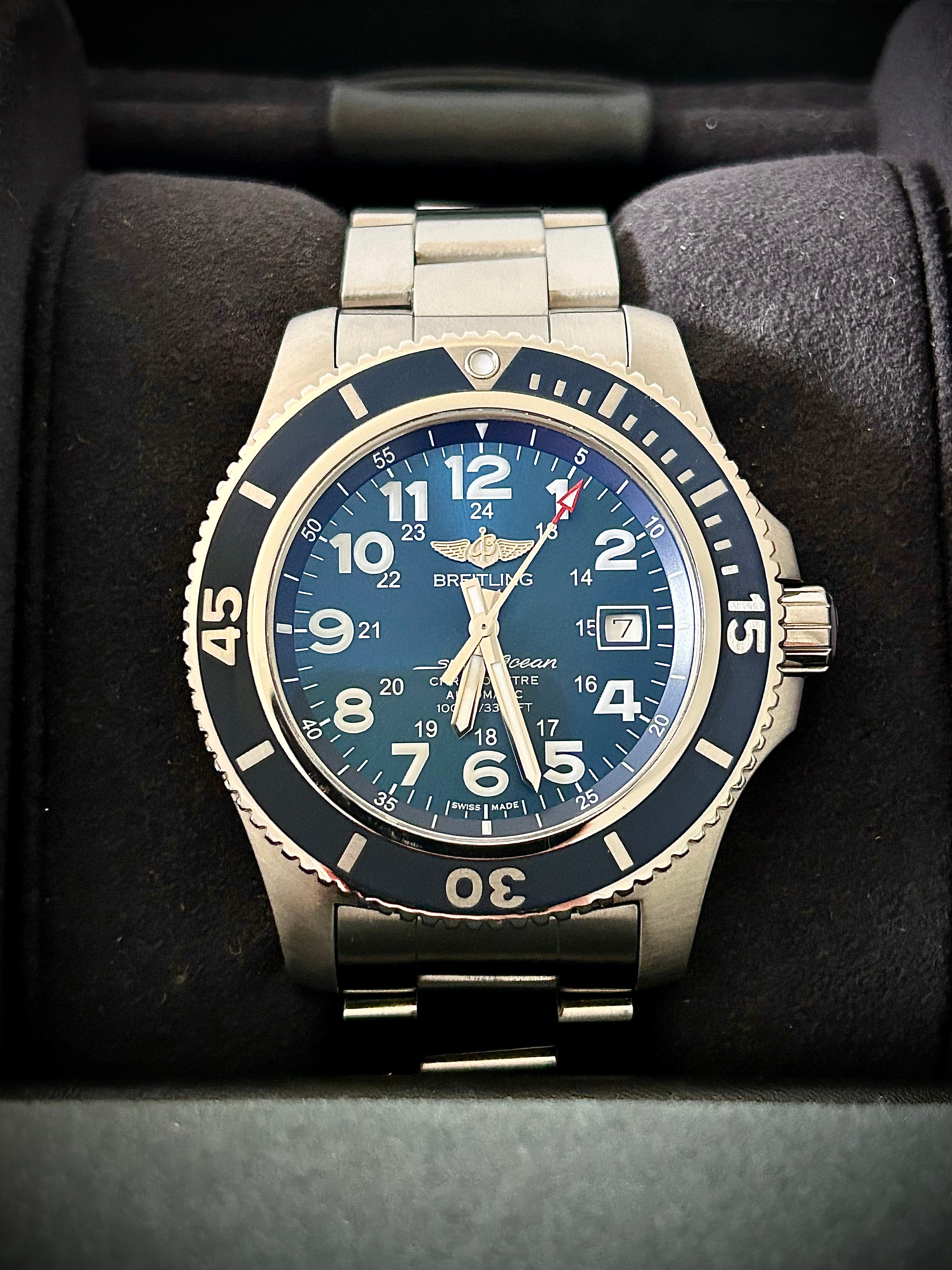 2019 BREITLING SUPEROCEAN 44, A17392D8/C910, BOX AND PAPERS, INC GST