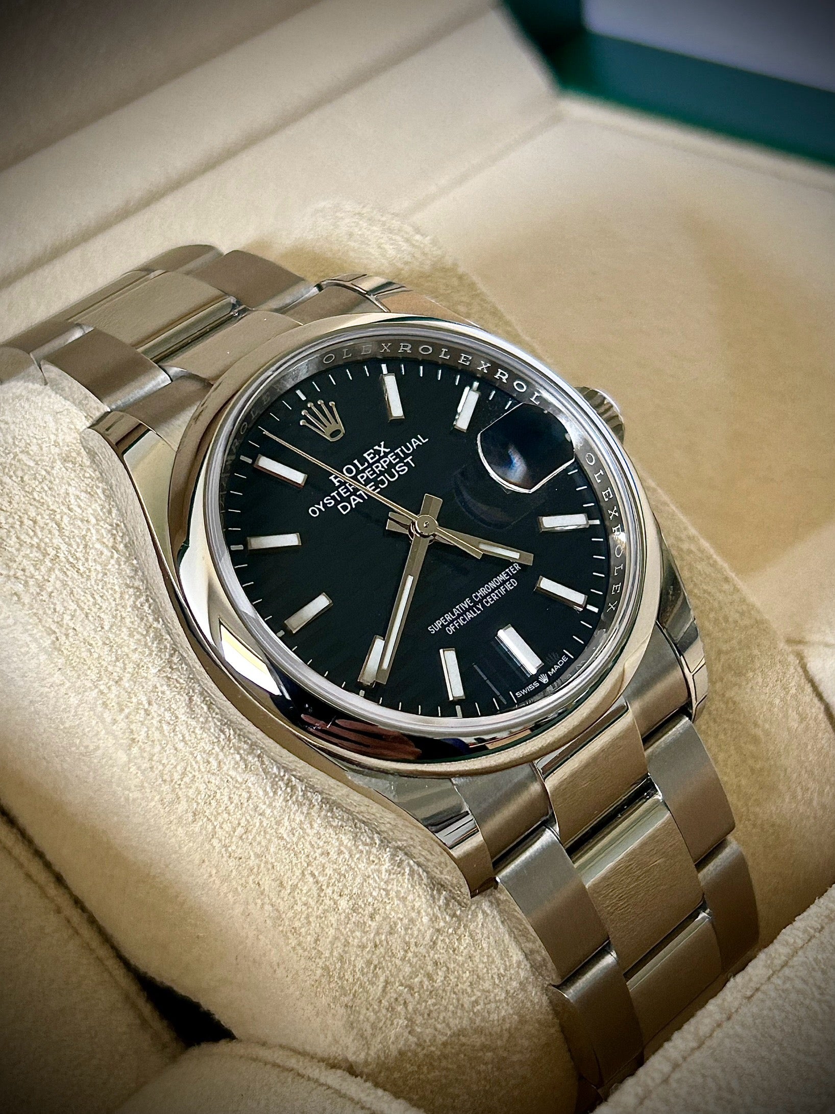 2024 ROLEX DATEJUST 36 BLUE MOTIF DIAL DIAL, 126200, FULL SET, INC GST