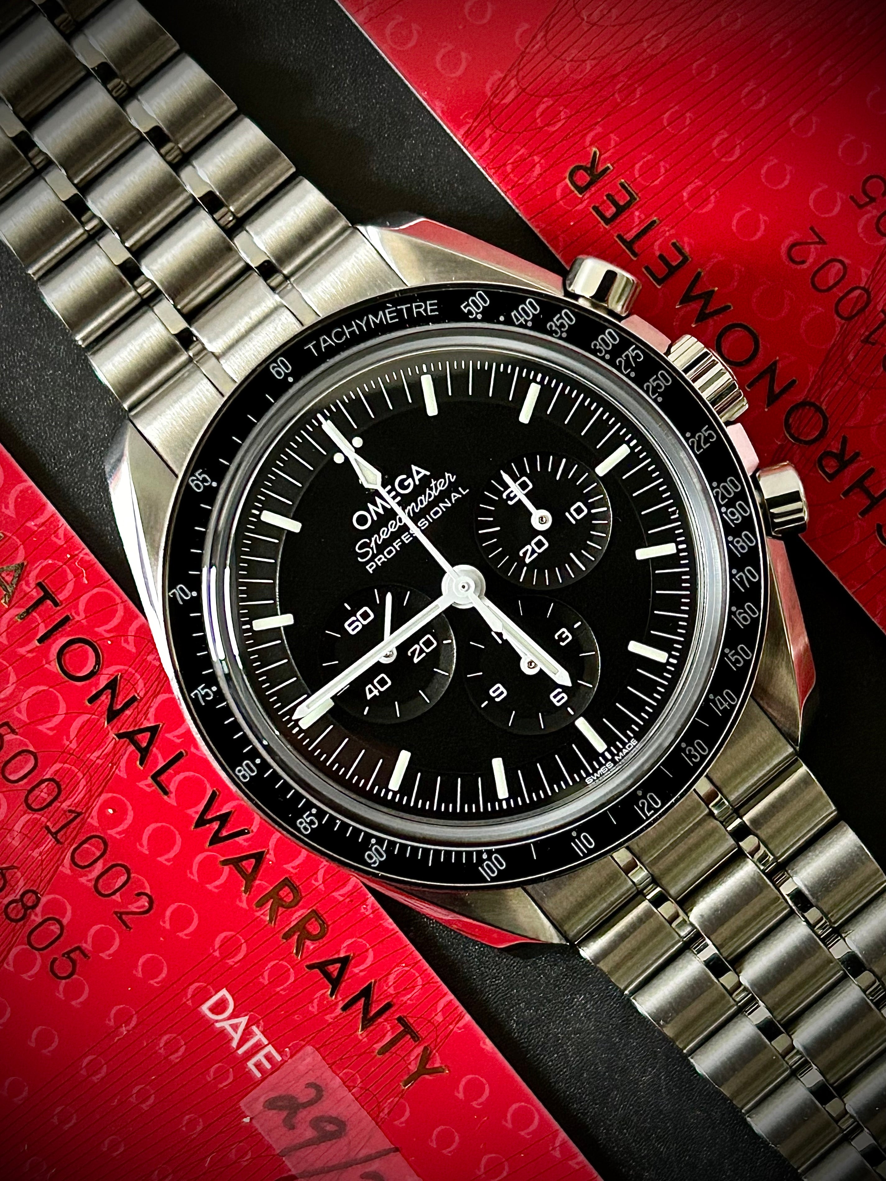 2024 OMEGA SPEEDMASTER PROFESSIONAL, SAPPHIRE SANDWICH , BOX AND PAPERS, INC GST