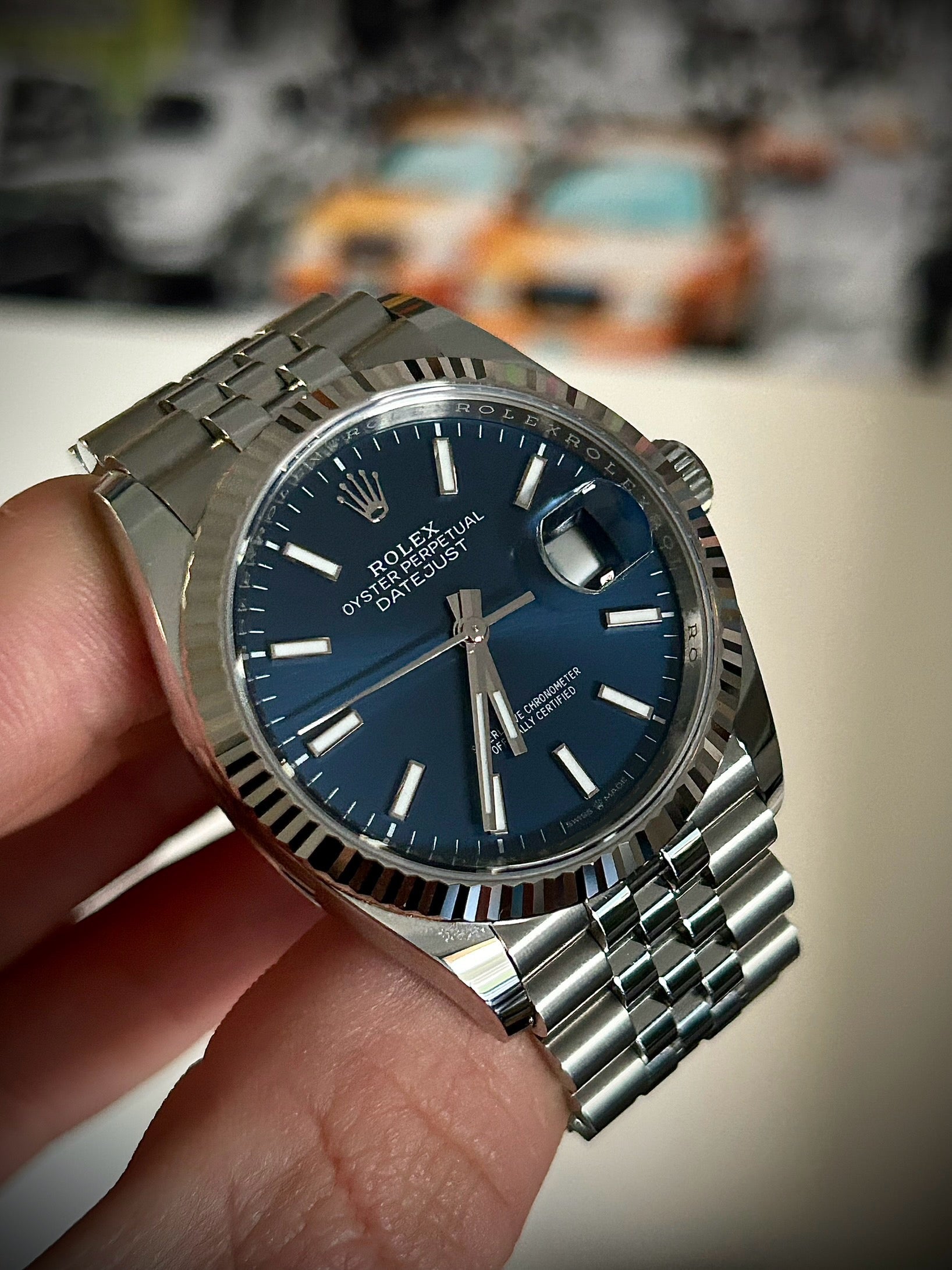 2025 ROLEX DATEJUST 36, BLUE DIAL, 126234, FULL SET, INC GST