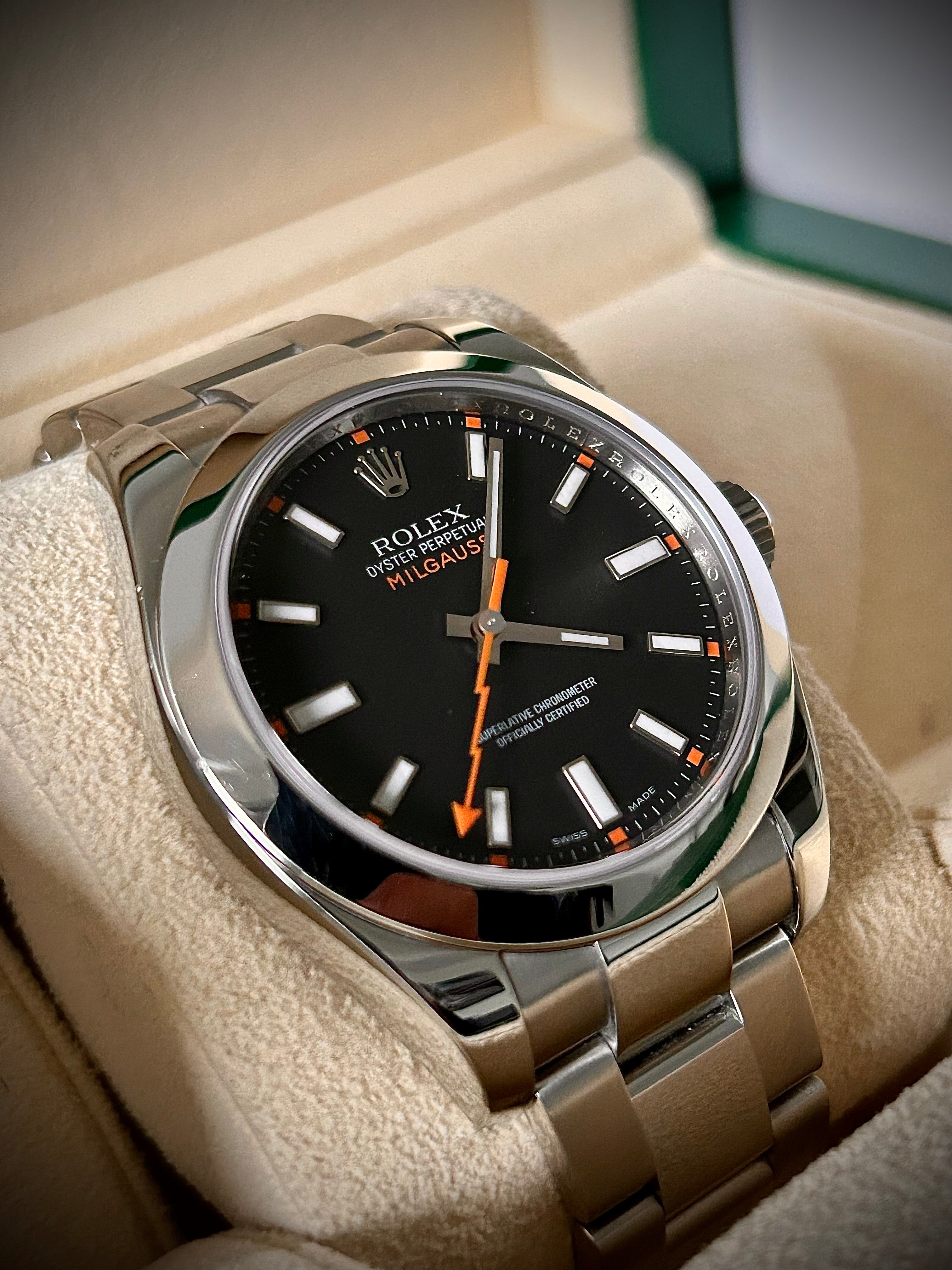 2008 ROLEX MILGAUSS, 116400, FULL SET, CERTIFIED PRE OWNED, INC GST