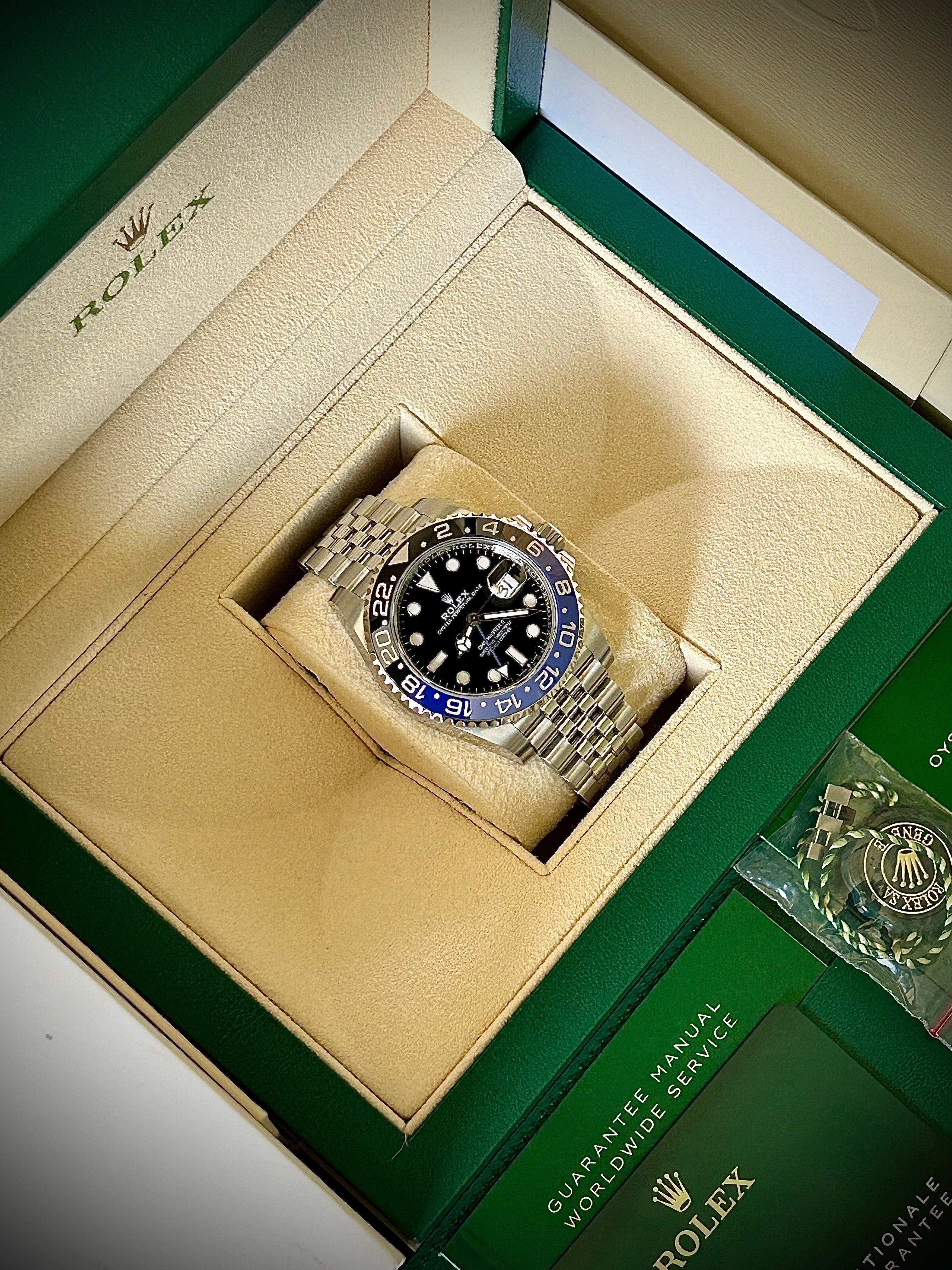 2022 ROLEX GMT MASTER II, BATGIRL, 126710BLNR, FULL SET, INC GST