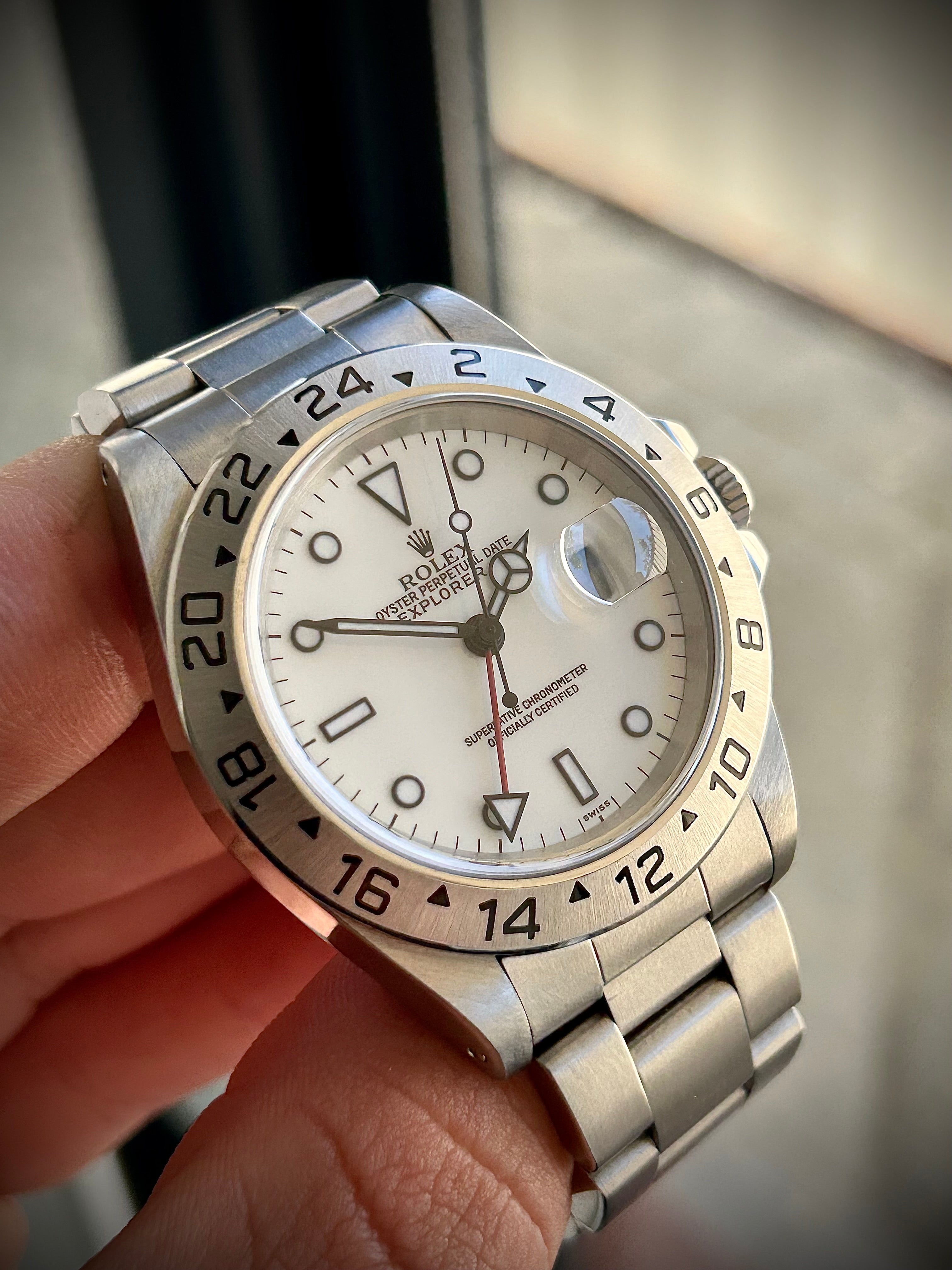 1999 ROLEX EXPLORER II “POLAR” 16570, SWISS ONLY DIAL, FULL SET, INC GST