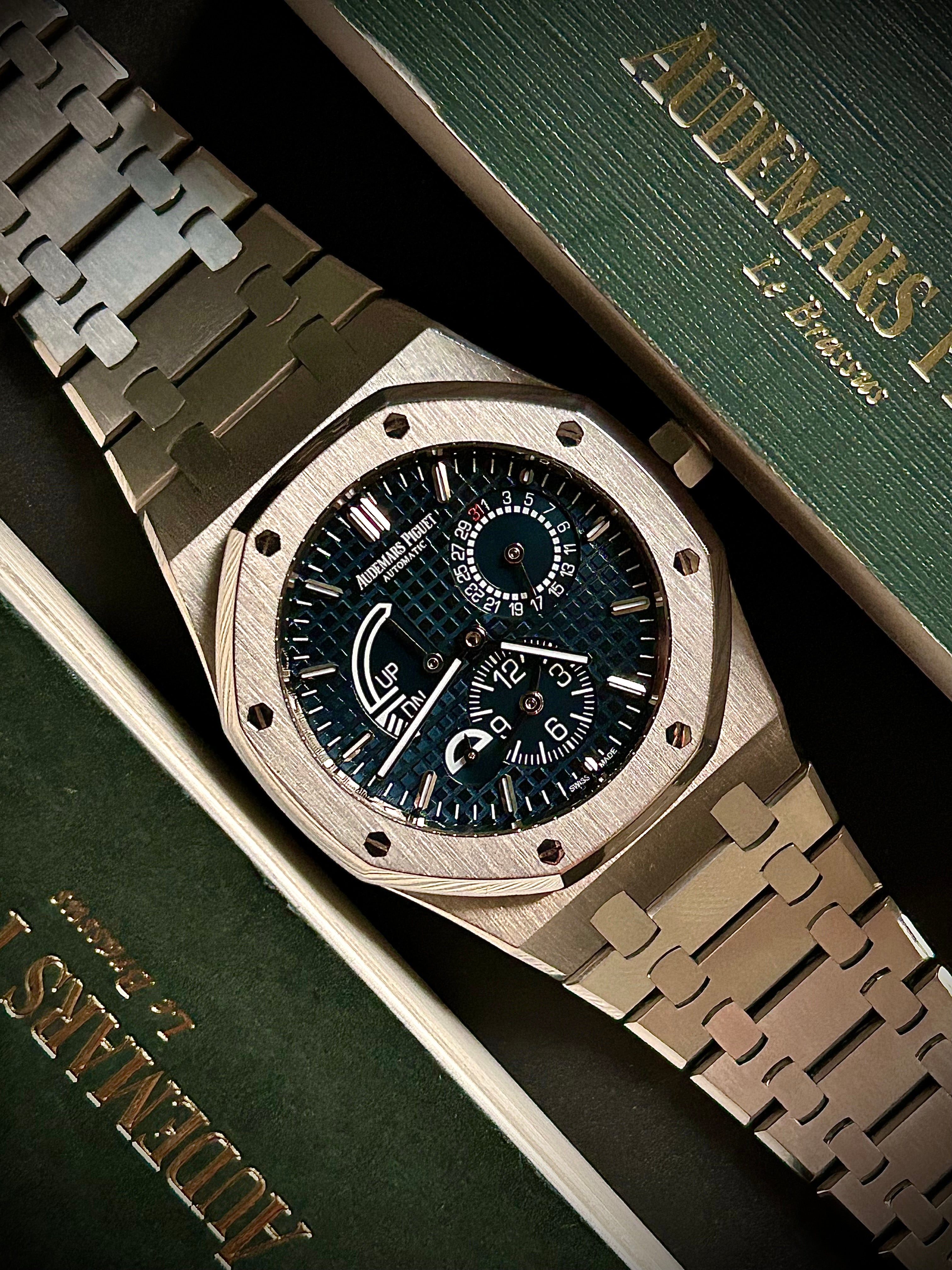 2017 AUDEMARS PIGUET ROYAL OAK DUAL TIME, BLUE DIAL, 26120ST, FULL SET, INC GST