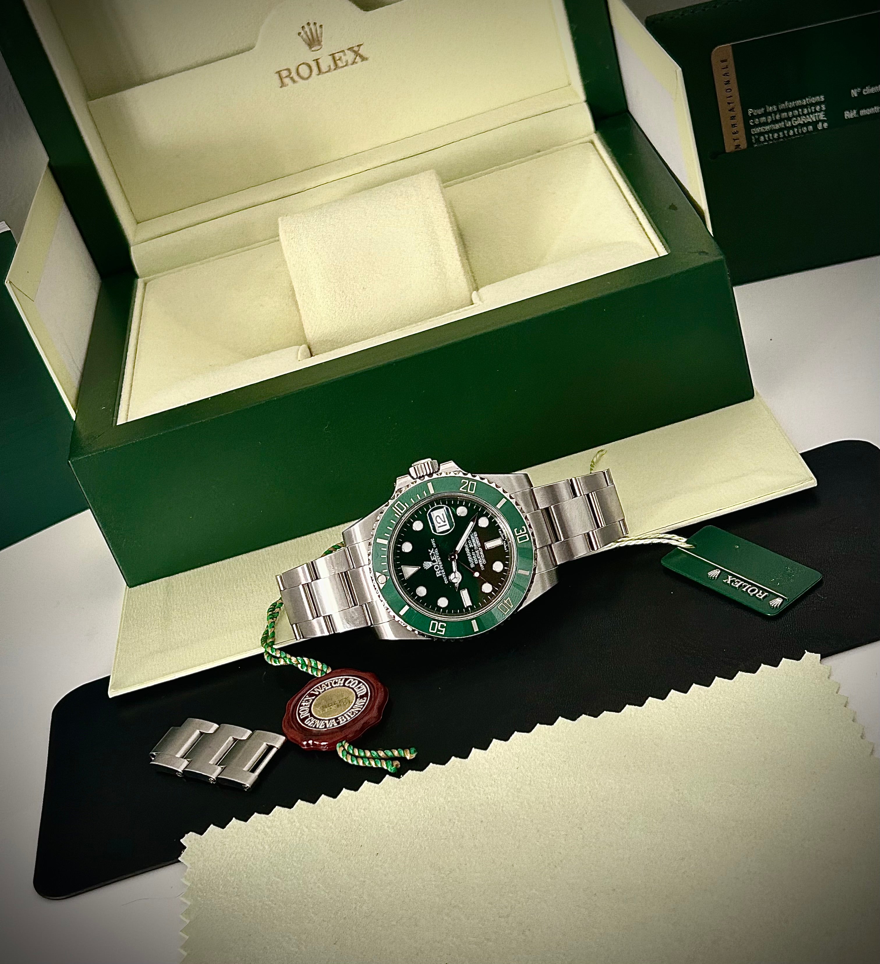 2011 ROLEX SUBMARINER DATE “HULK”116610LV, FULL SET, INC GST