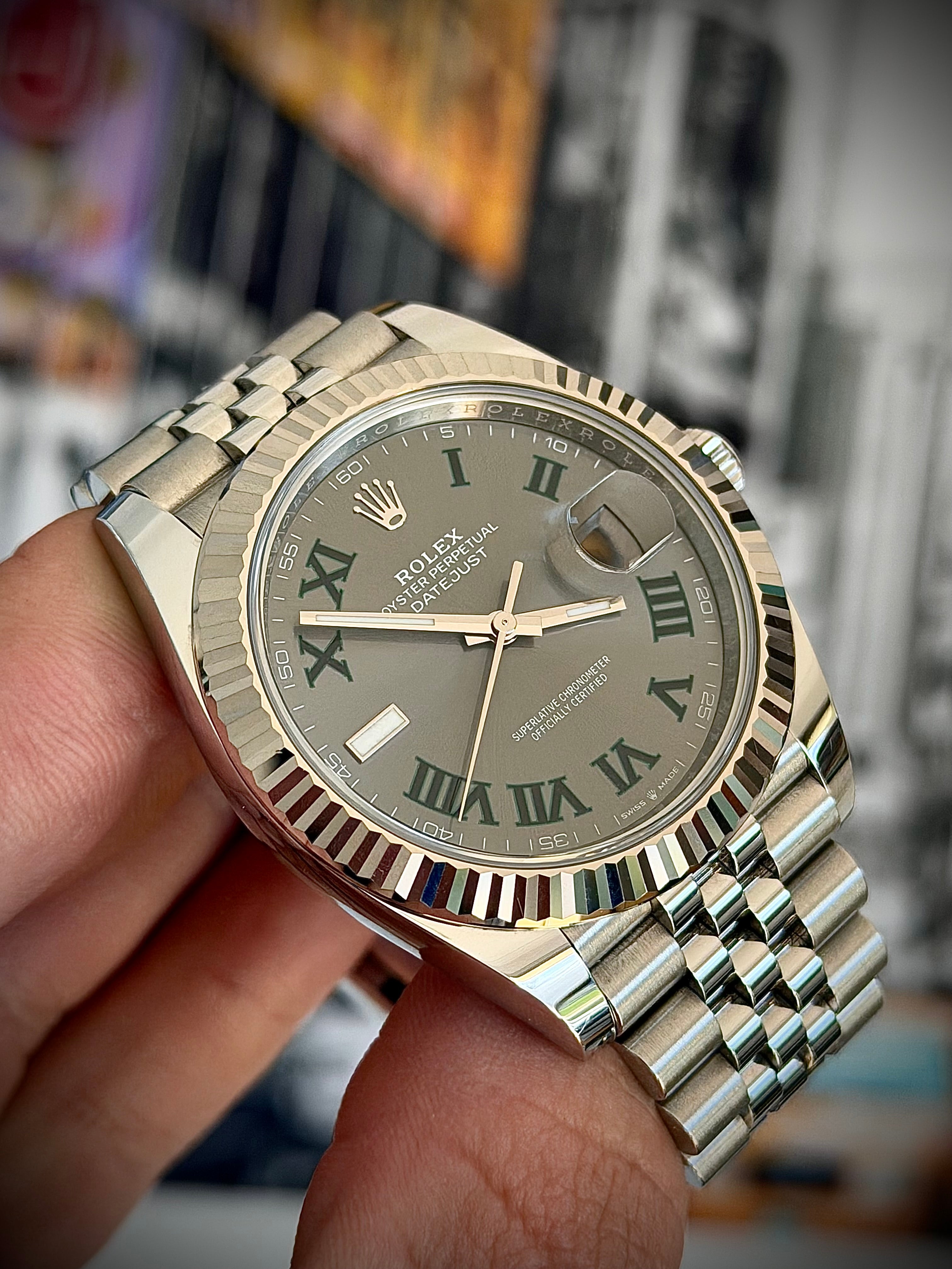 2024 ROLEX DATEJUST 41, WIMBLEDON DIAL, 126334, FULL SET, INC GST