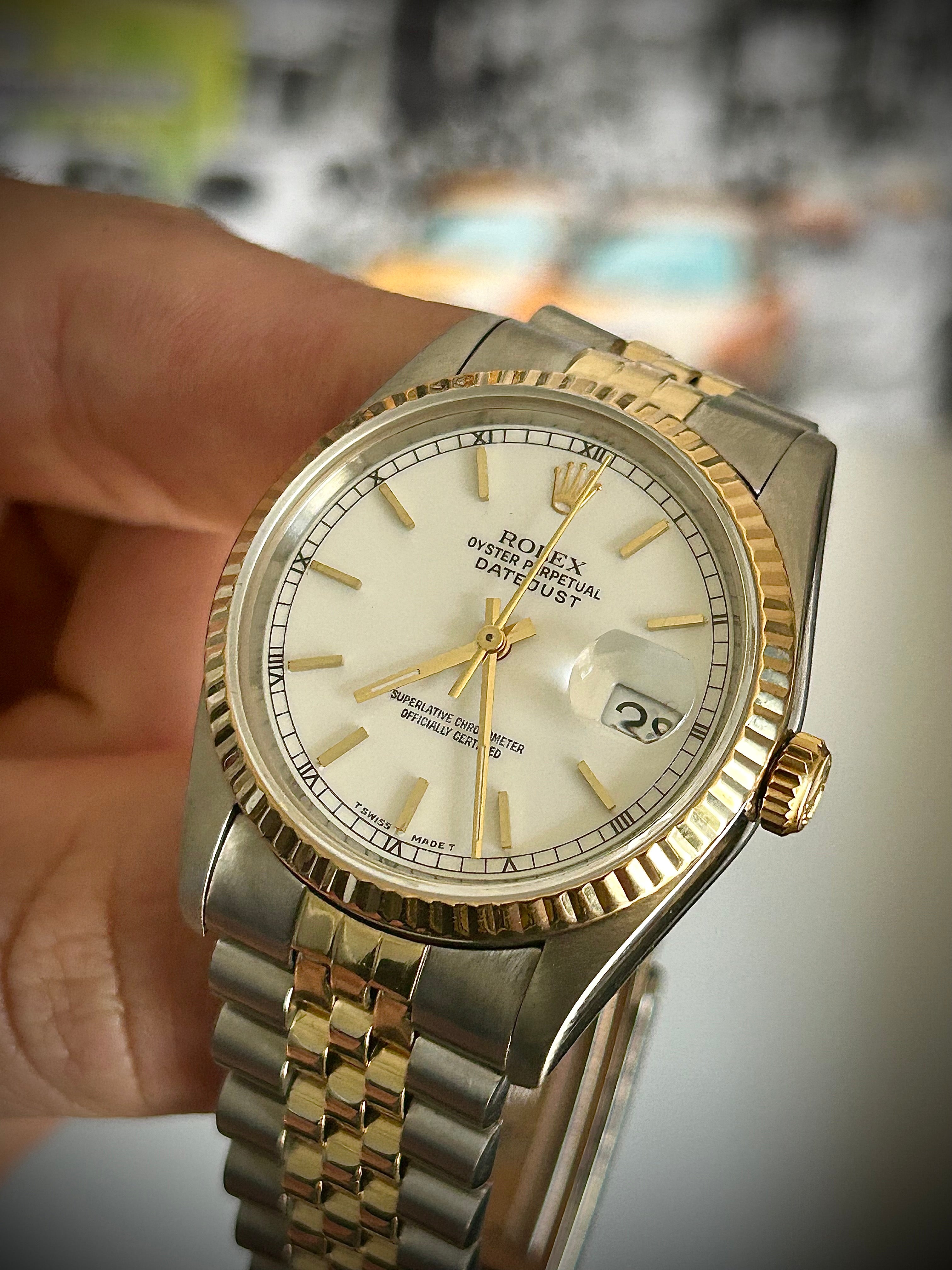 1993 ROLEX DATEJUST 36, 16233, BOX AND PAPERS, INC GST