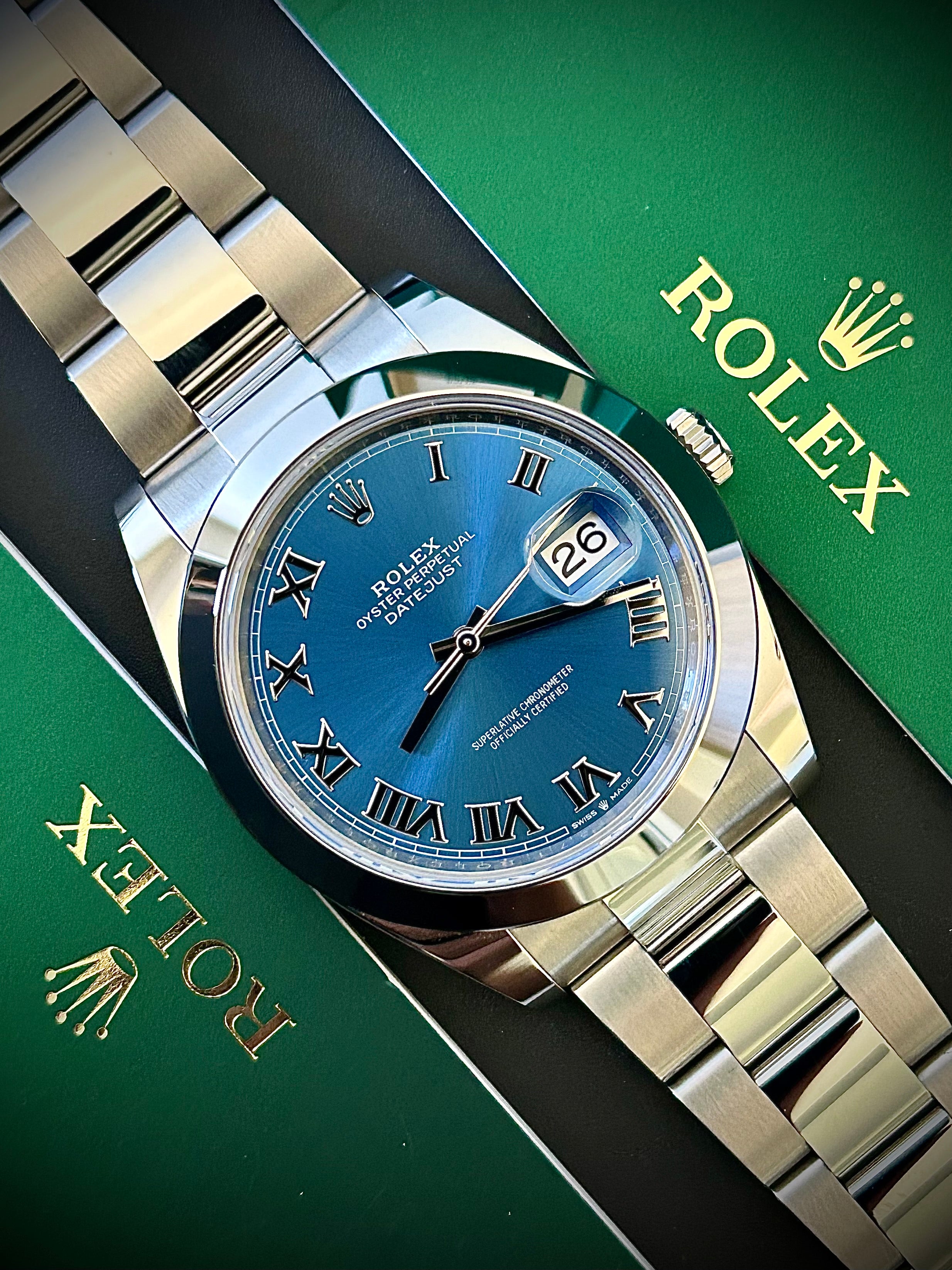 2025 ROLEX DATEJUST 41, 126300, AZZURO, FULL SET, INC GST