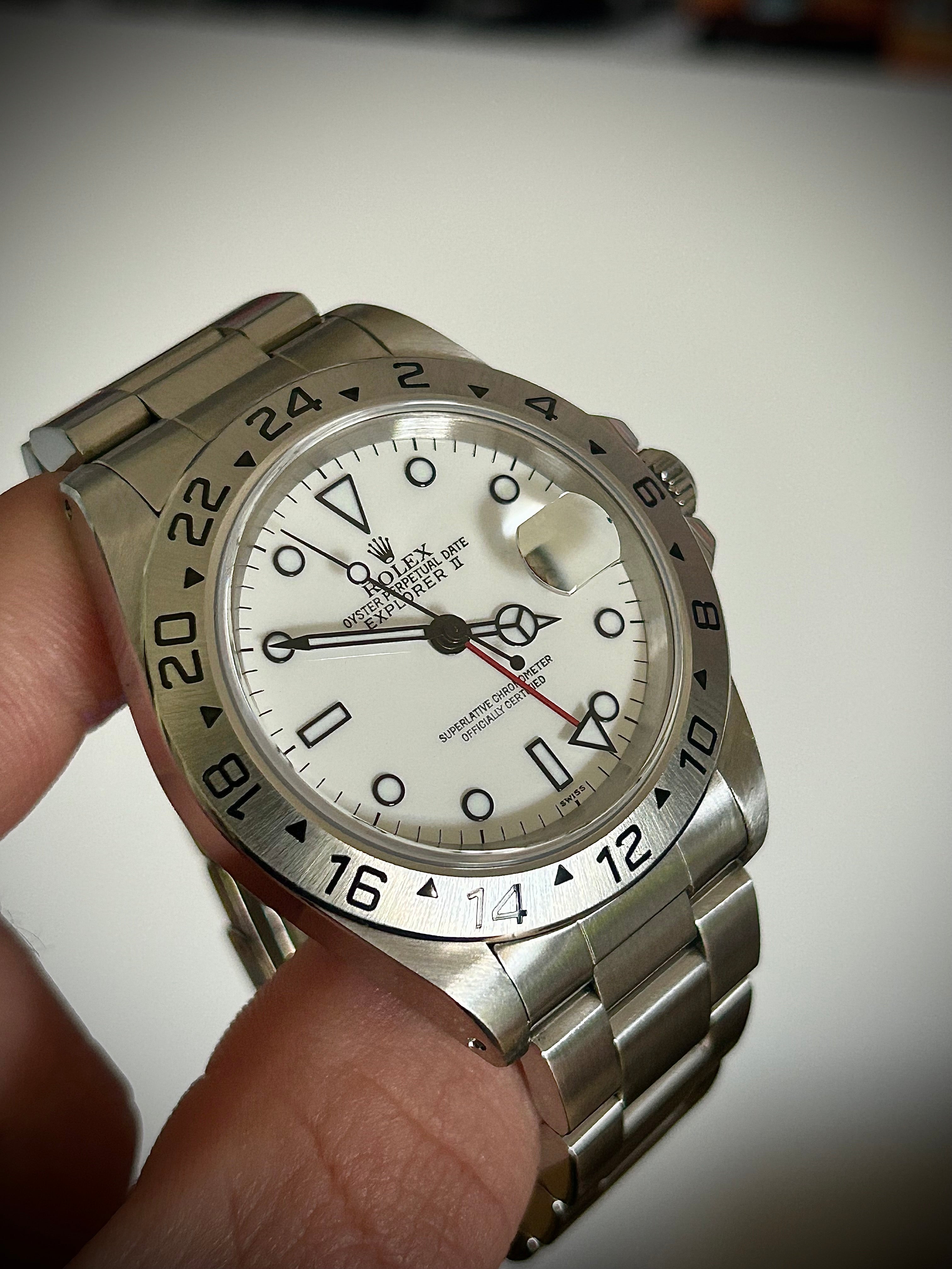 1999 ROLEX EXPLORER II “POLAR”, “SWISS ONLY”, 16570, FULL SET, INC GST