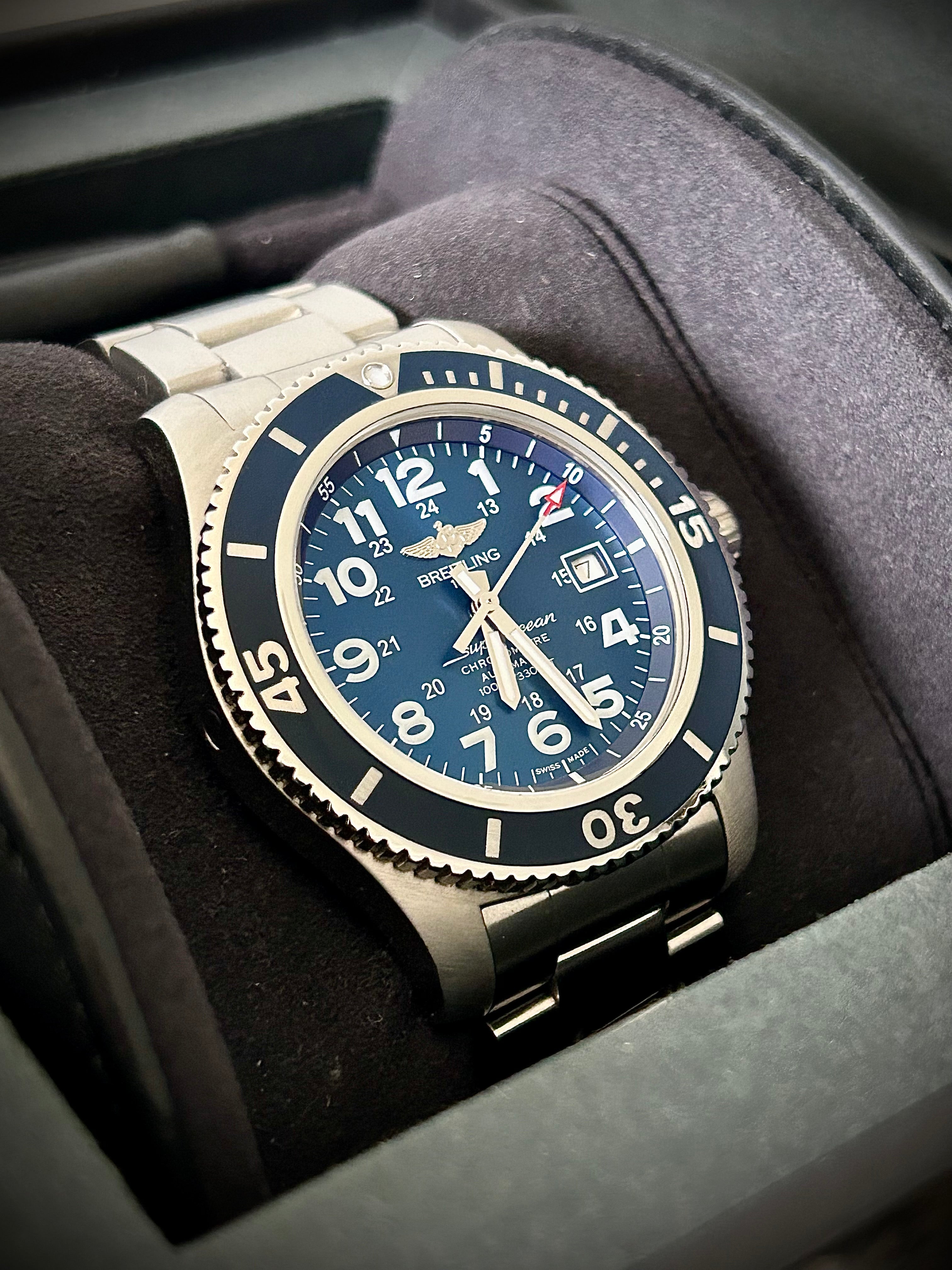 2019 BREITLING SUPEROCEAN 44, A17392D8/C910, BOX AND PAPERS, INC GST