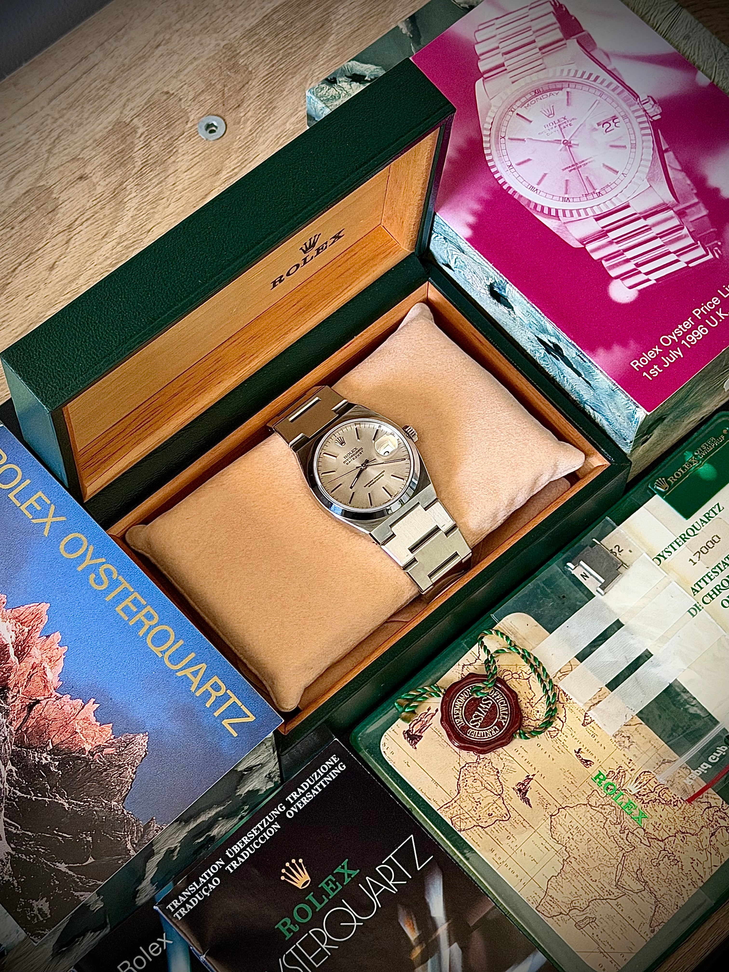 1991 ROLEX OYSTERQUARTZ DATEJUST, 17000, FULL SET, INC GST