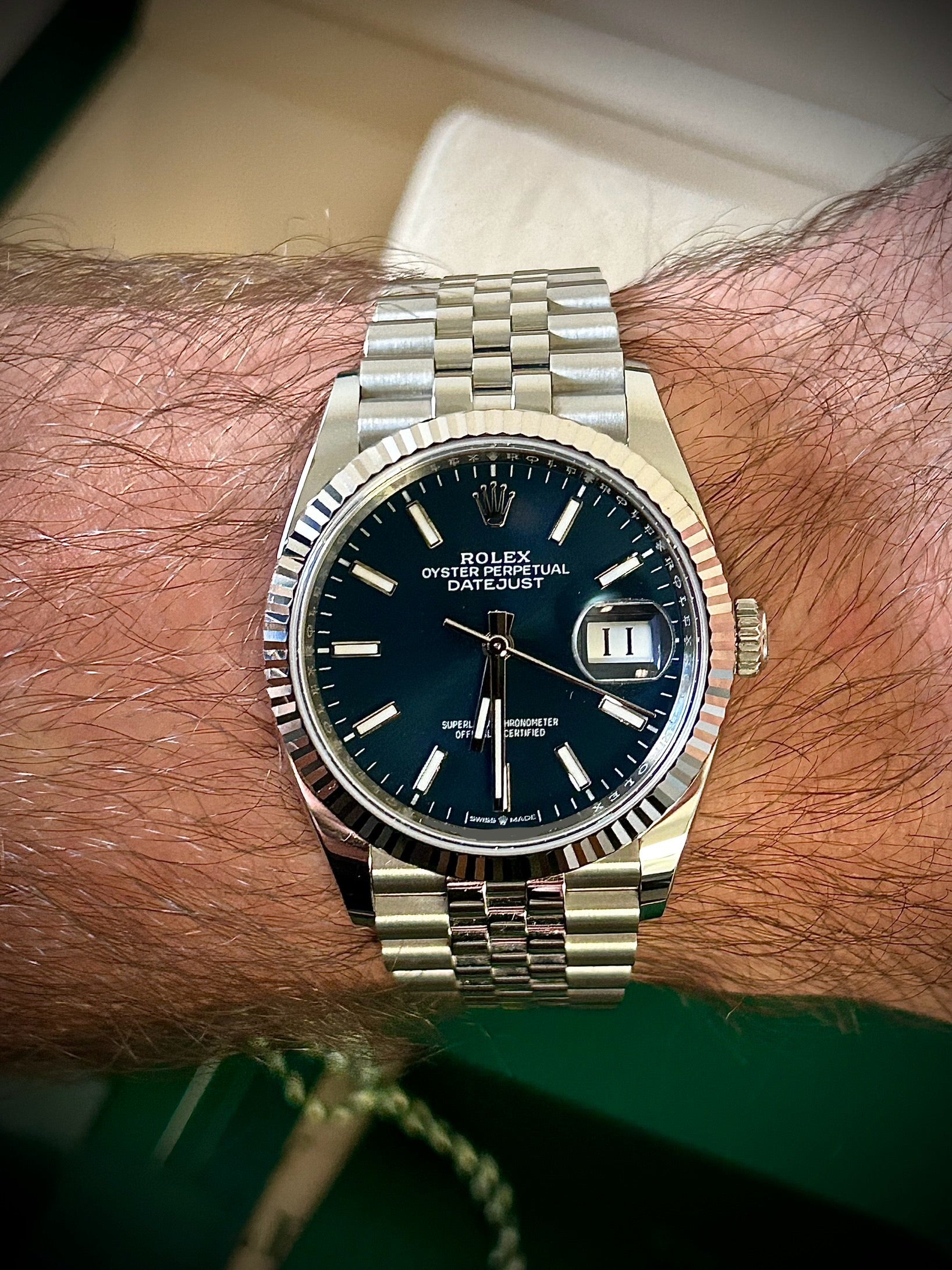 2025 ROLEX DATEJUST 36, BLUE DIAL, 126234, FULL SET, INC GST