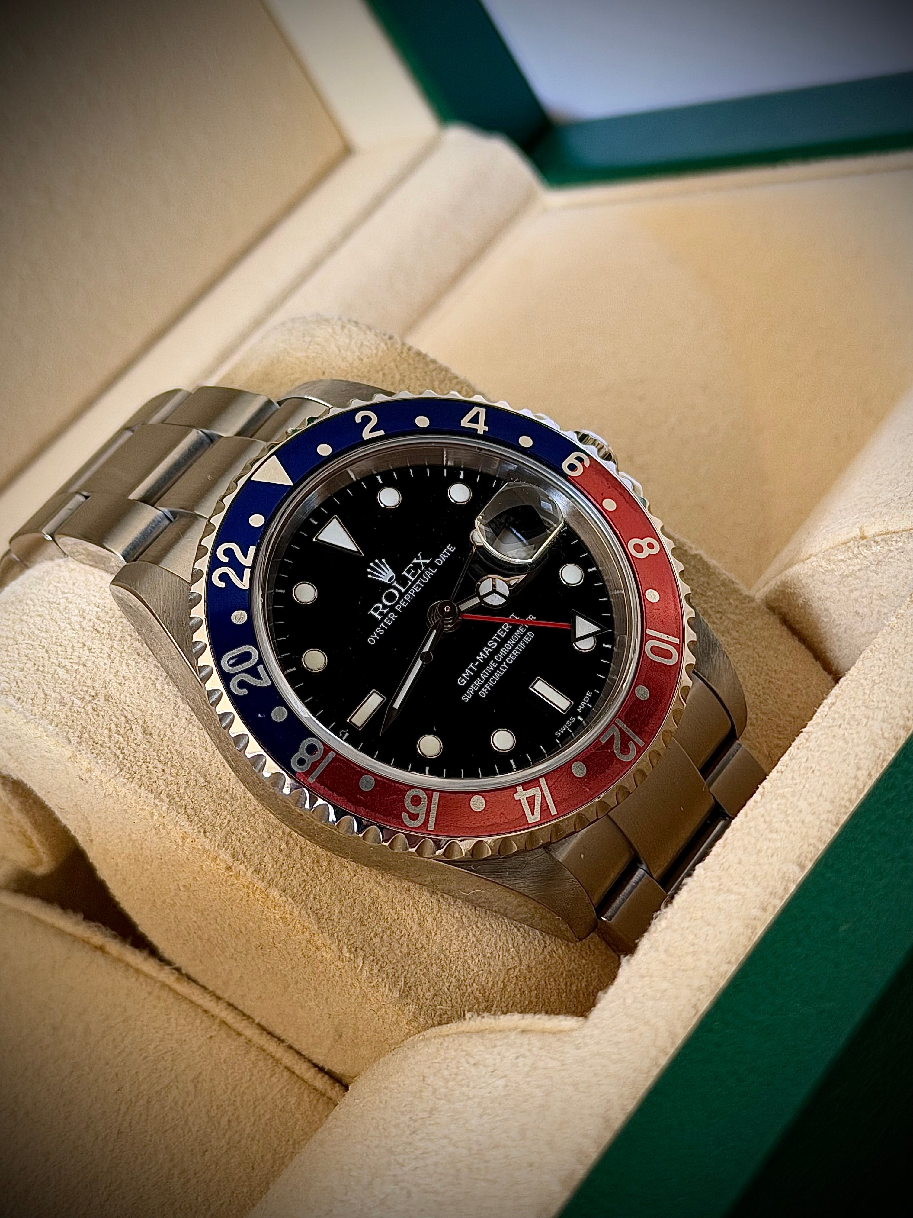2004 ROLEX GMT-MASTER II, 16710 “PEPSI”, BOX, PAPERS AND ORIGINAL RECEIPT ,  INC GST