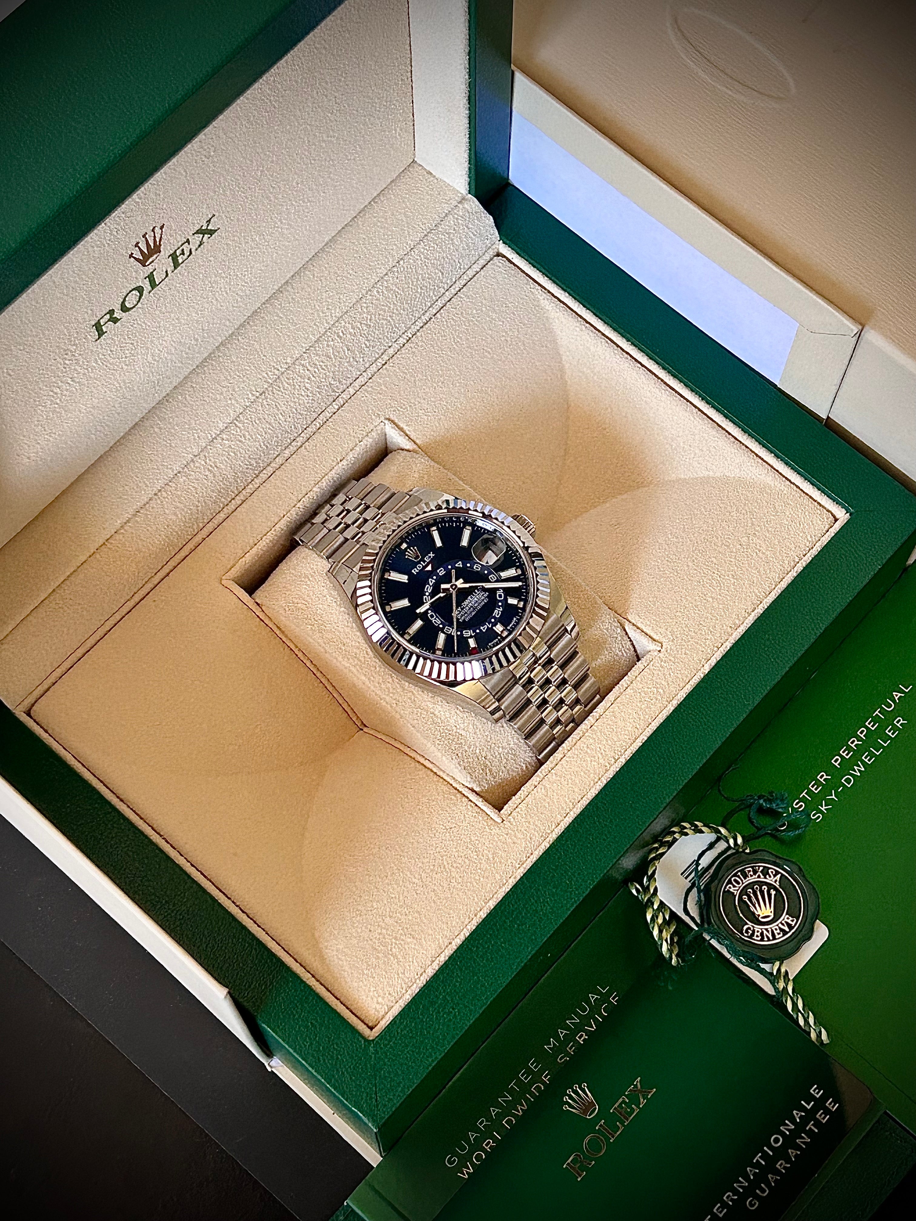 2023 ROLEX SKY DWELLER, BLUE DIAL, JUBILEE, 336934, FULL SET, INC GST