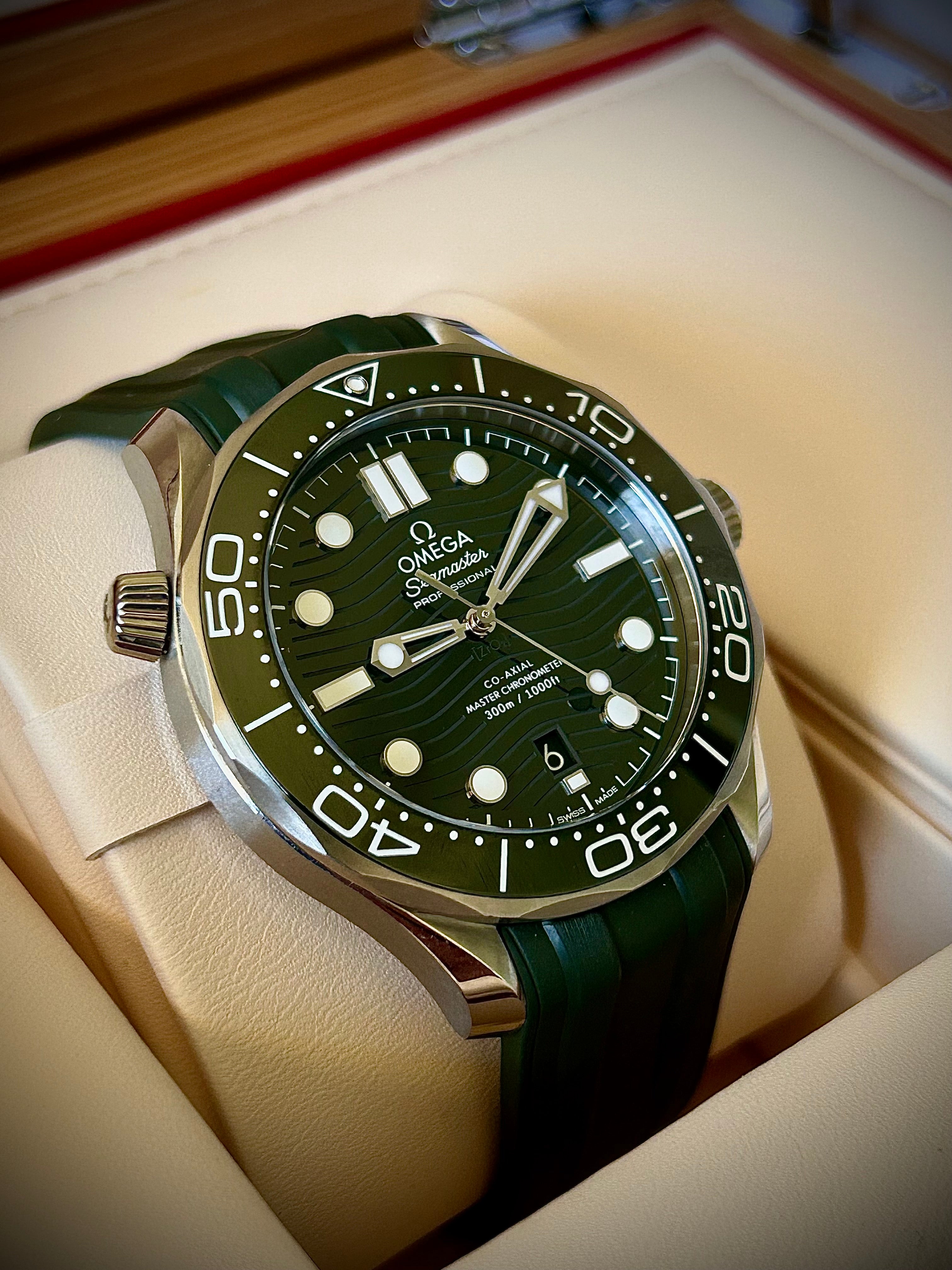 2025 OMEGA SEAMASTER 300, GREEN DIAL, FULL SET, INC GST