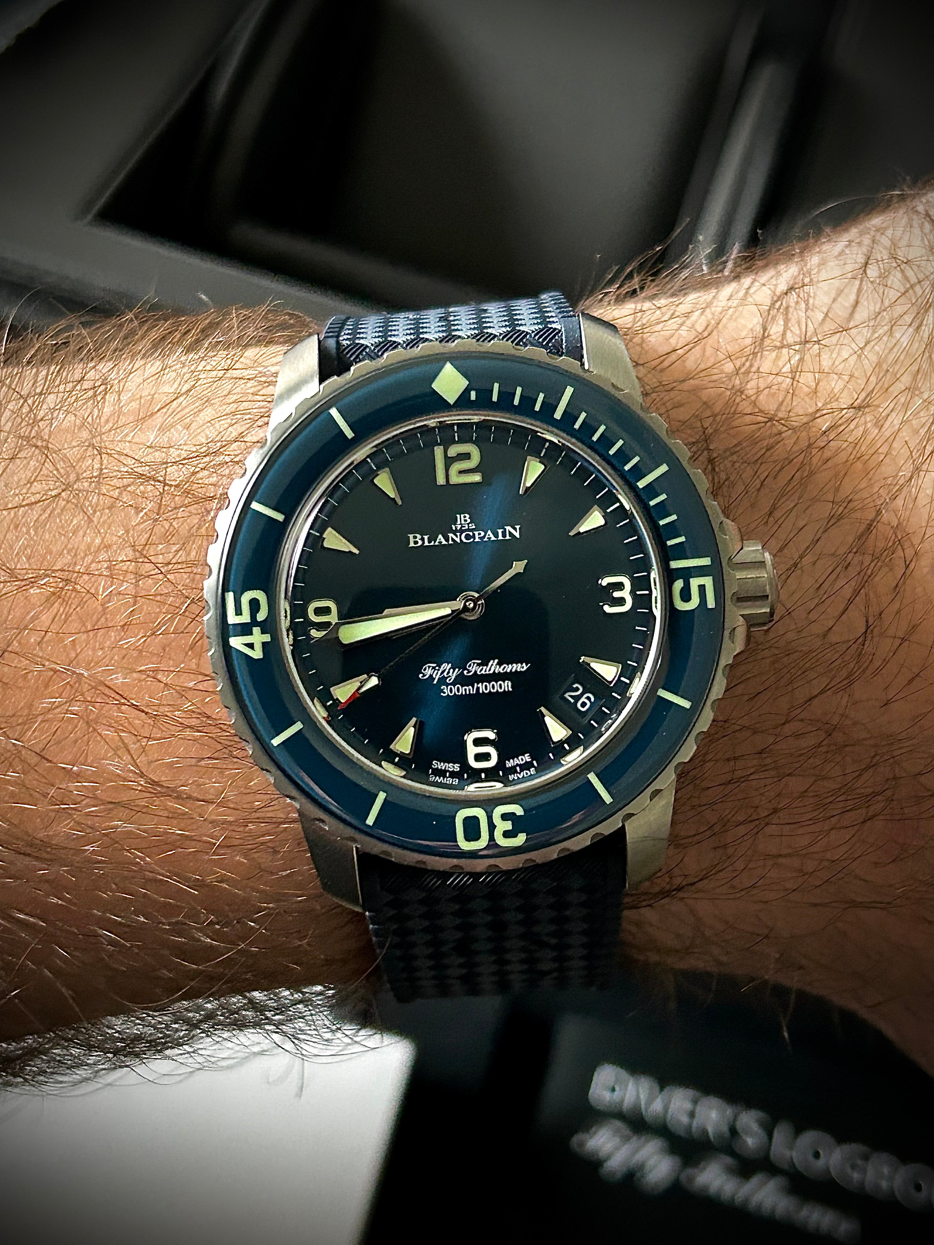 2025 BLANCPAIN FIFTY FATHOMS BATHYSCAPHE, 5010 12B40 O64B, BLUE DIAL, FULL SET, INC GST