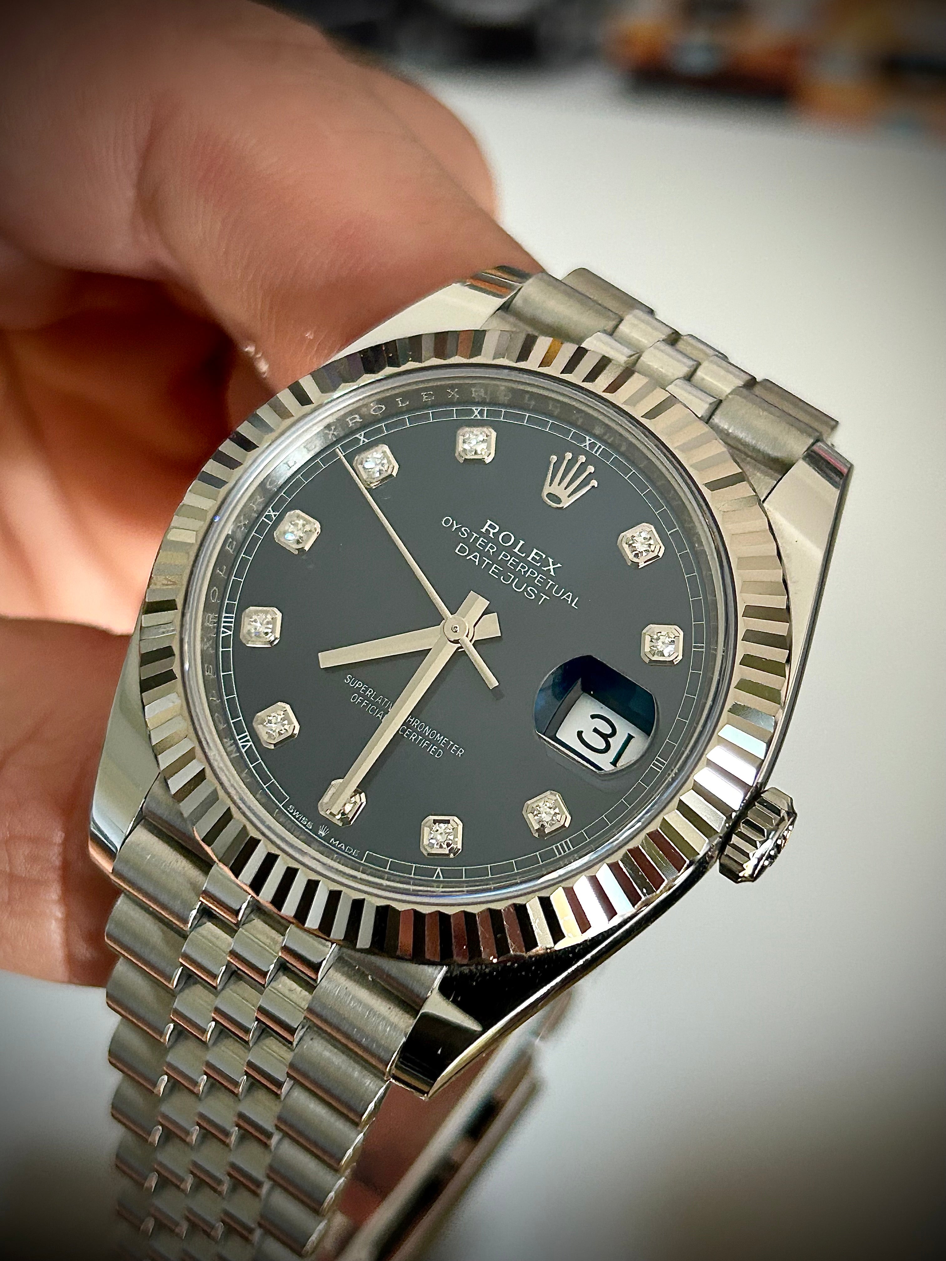 2021 ROLEX DATEJUST 41, BLUE DIAMOND DIAL, 126334, FULL SET, INC GST