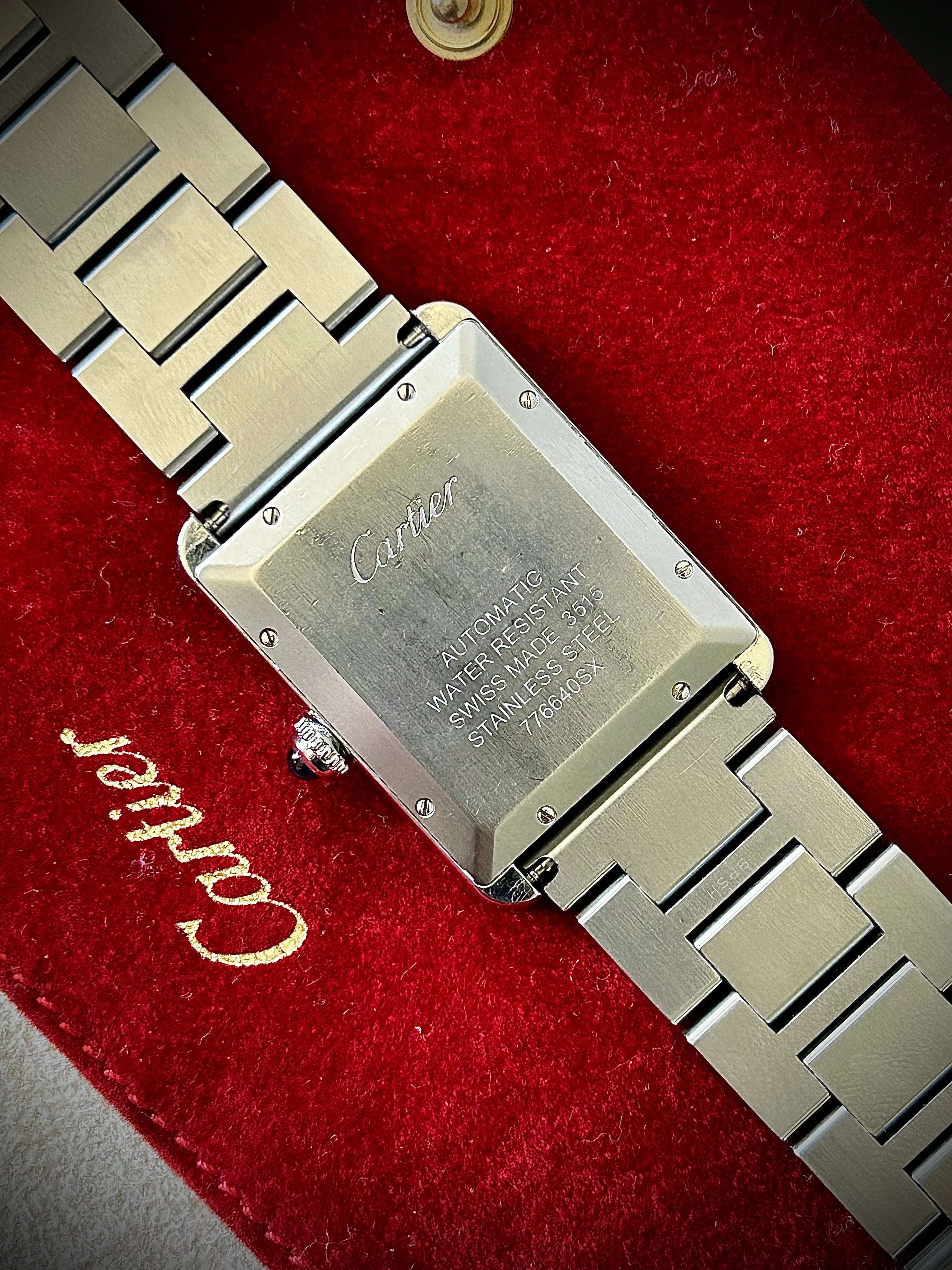 CARTIER TANK SOLO XL AUTOMATIC, W5200028, WATCH + CARTIER POUCH, INC GST