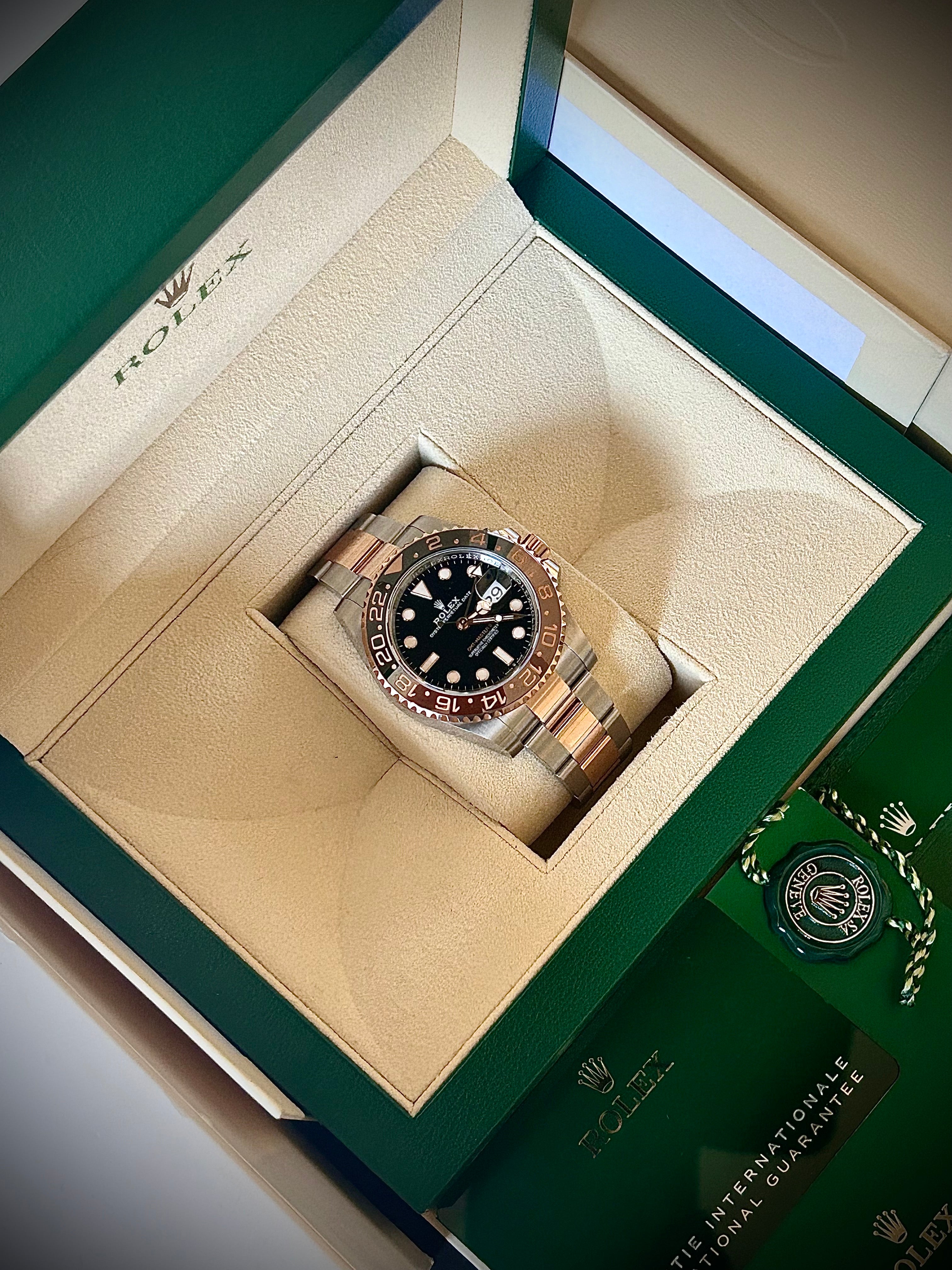 2022 ROLEX GMT MASTER II, ROOTBEER, 126711CHNR, FULL SET, INC GST