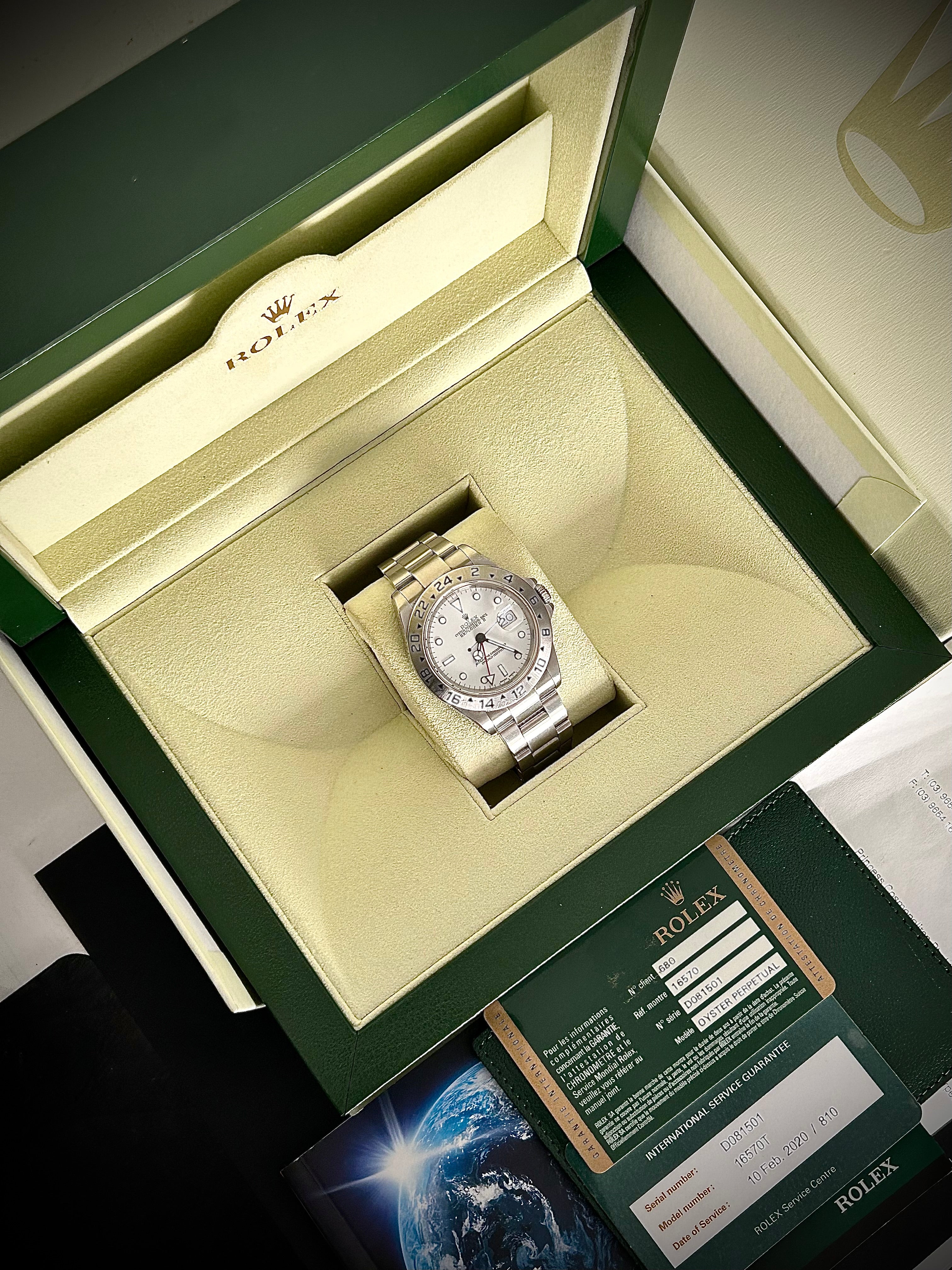 2007 ROLEX EXPLORER II “POLAR” 16570, BOX AND PAPERS, WITH RSC INC GST