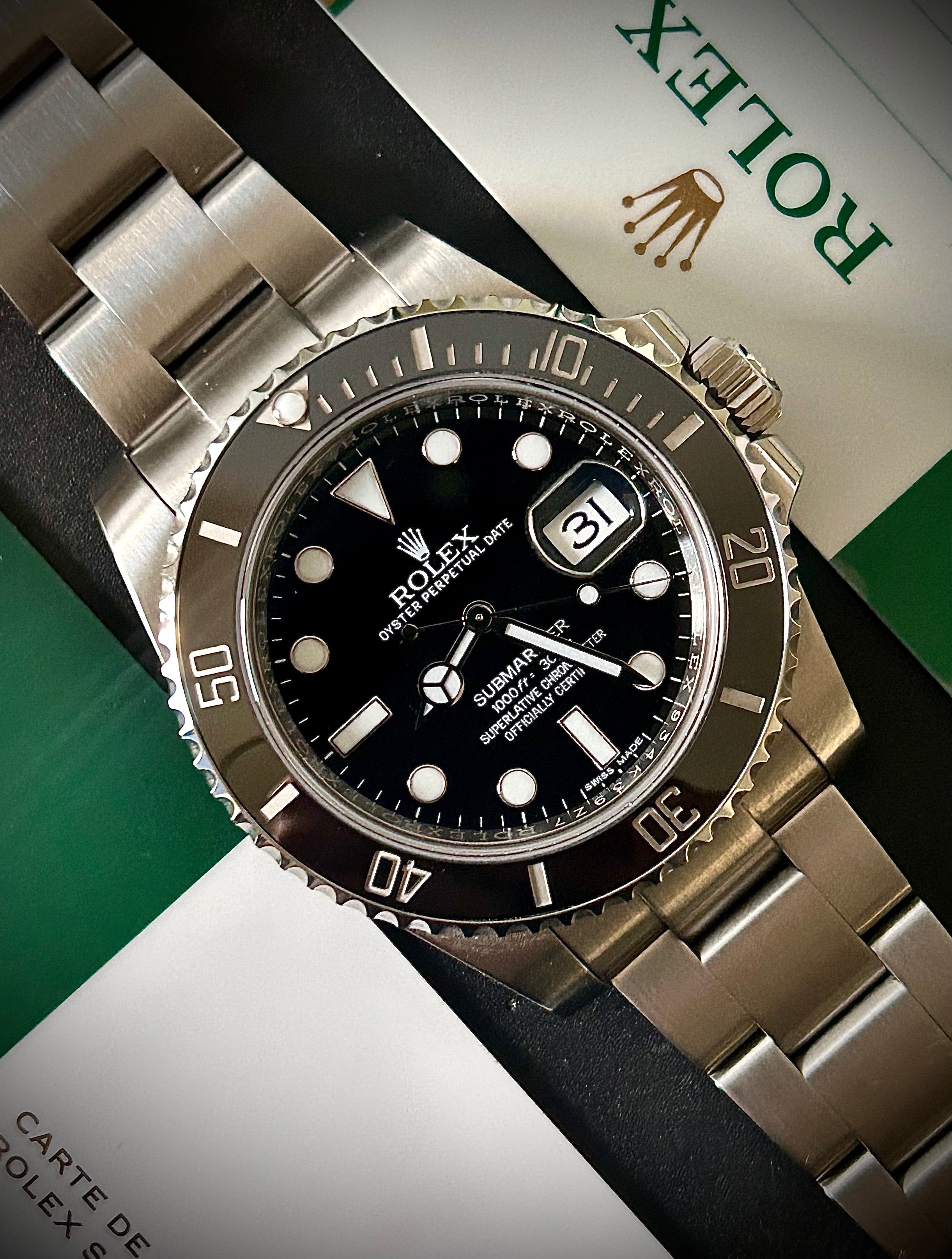 2016 ROLEX SUBMARINER DATE 116610LN, BOX AND PAPERS, WITH RSC, INC GST
