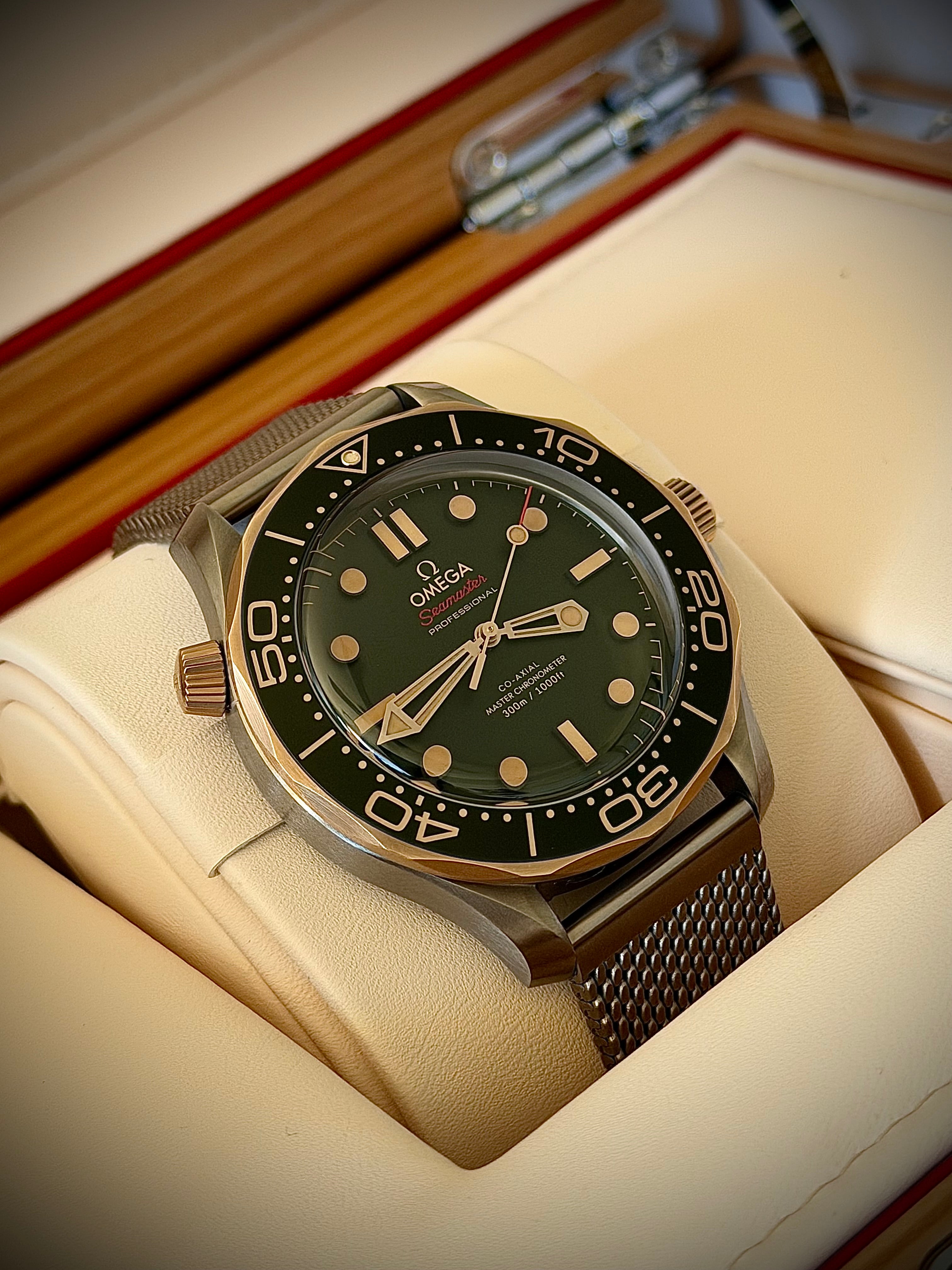 2025 OMEGA SEAMASTER 300, 42MM BRONZE GOLD ON TITANIUM, FULL SET, INC GST