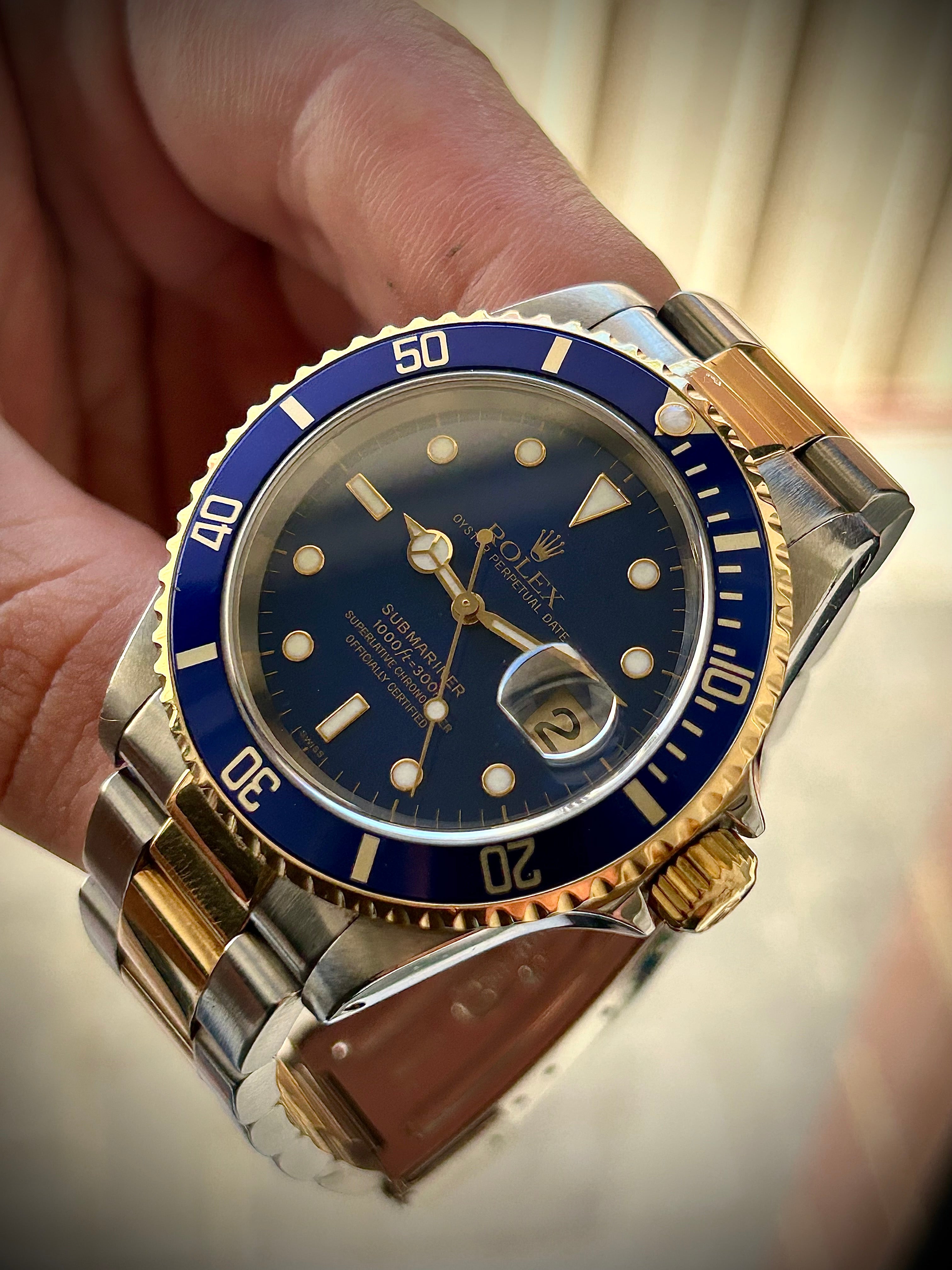 1999 ROLEX SUBMARINER DATE “BLUESY”, SWISS ONLY, FULL SET, INC GST