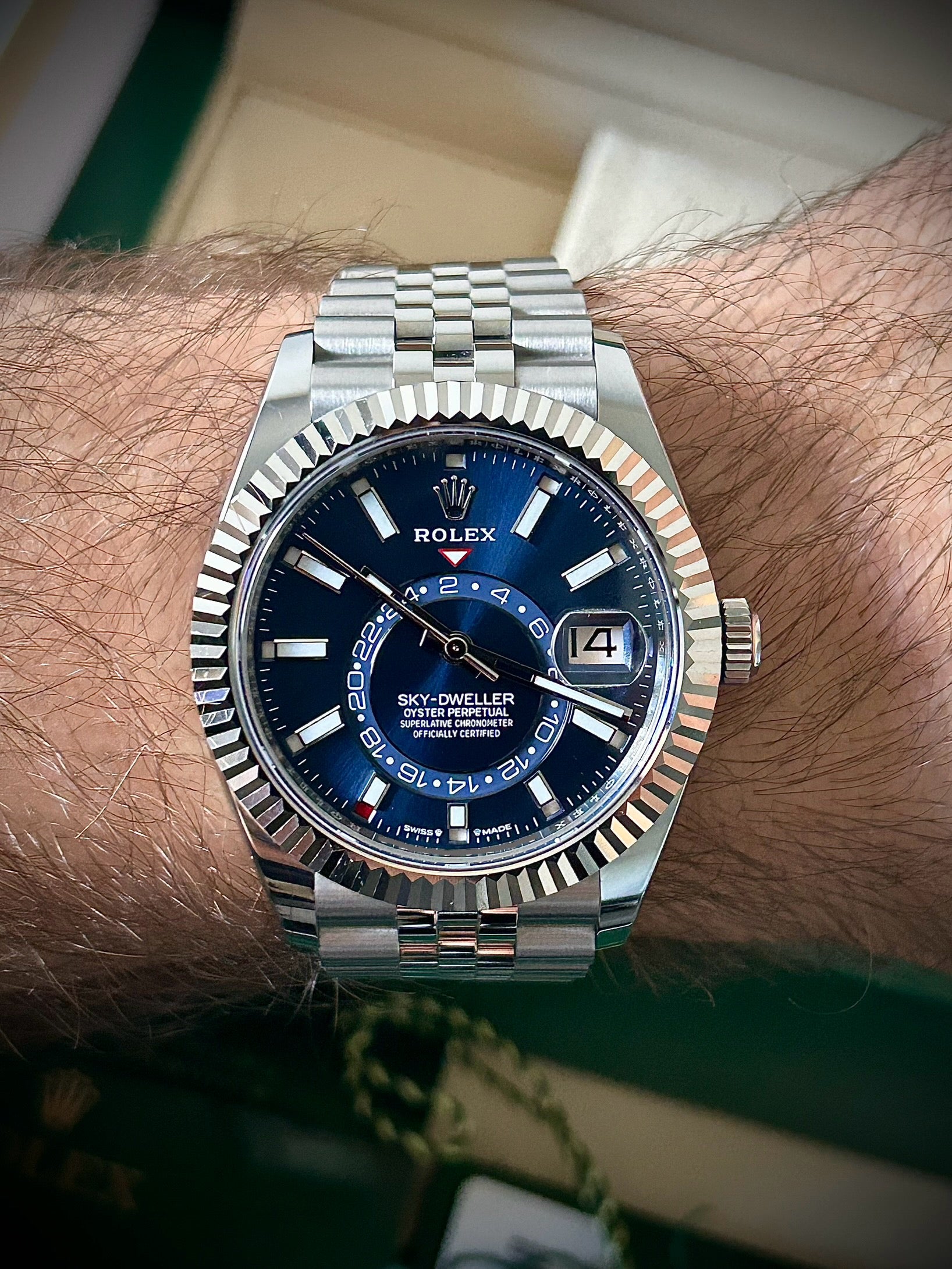 2023 ROLEX SKY DWELLER, BLUE DIAL, JUBILEE, 336934, FULL SET, INC GST