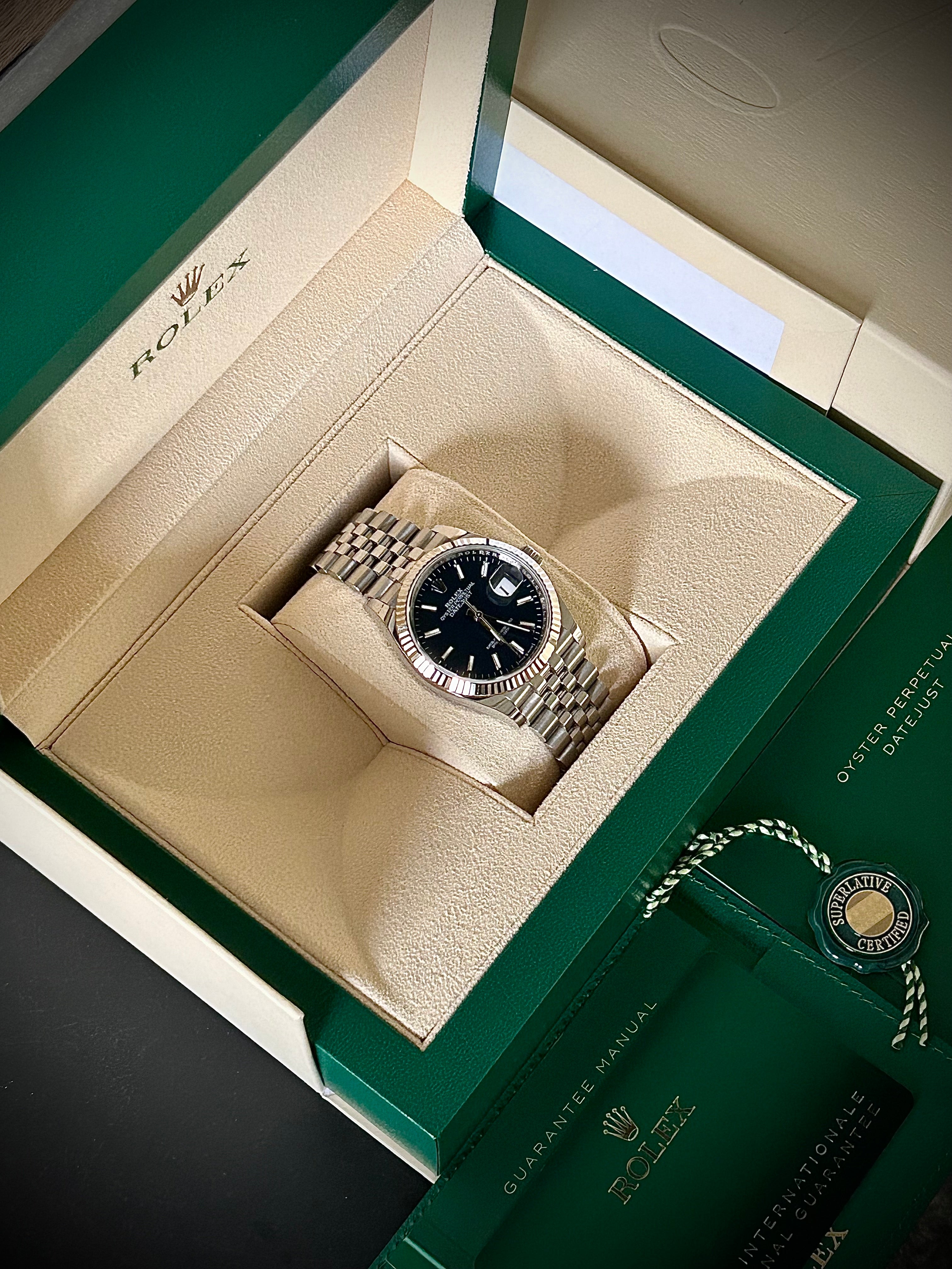 2025 ROLEX DATEJUST 36, BLUE DIAL, 126234, FULL SET, INC GST