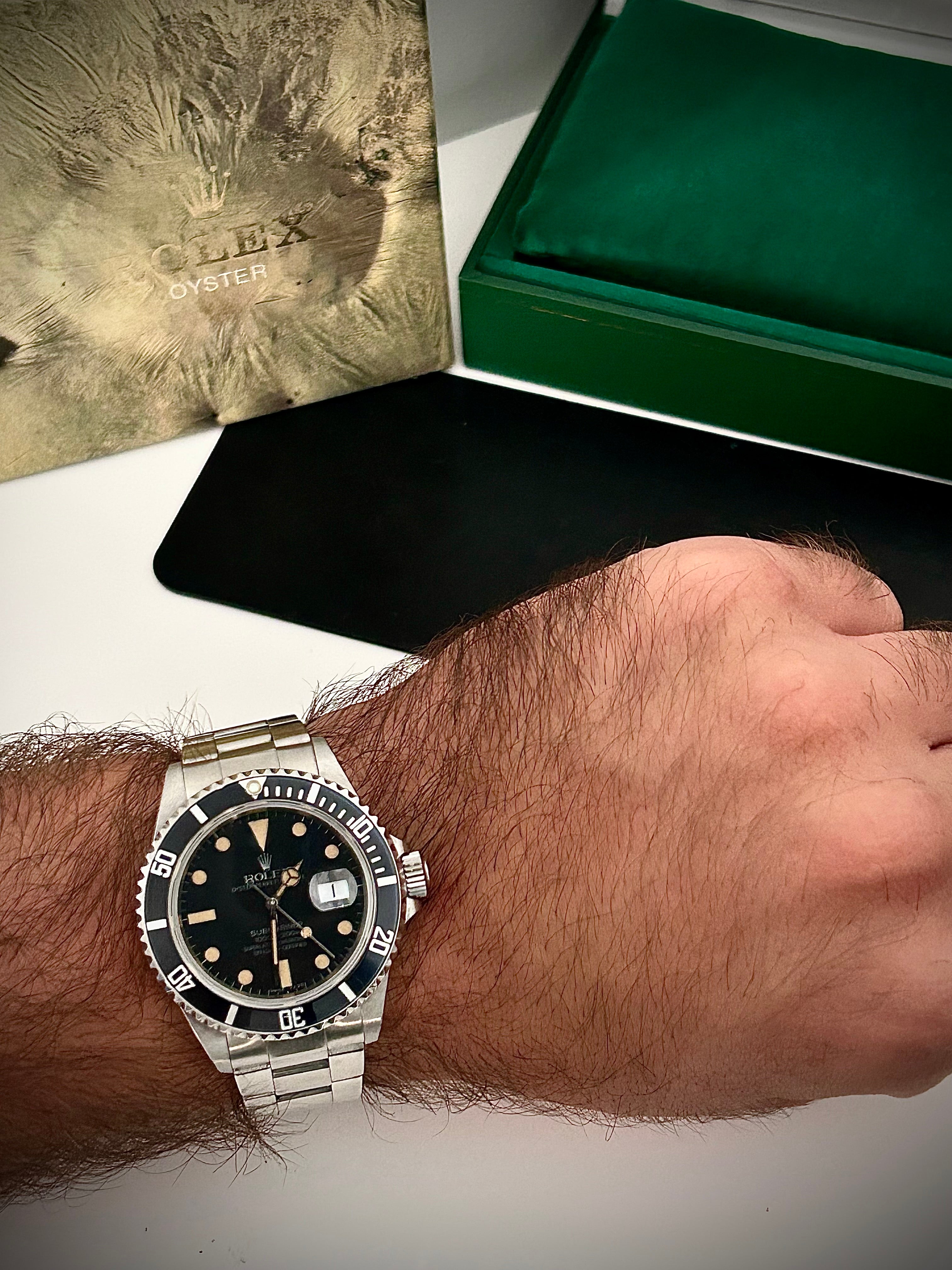 1980s ROLEX SUBMARINER DATE PUMPKIN PATINA MATTE DIAL, 16800, INC GST