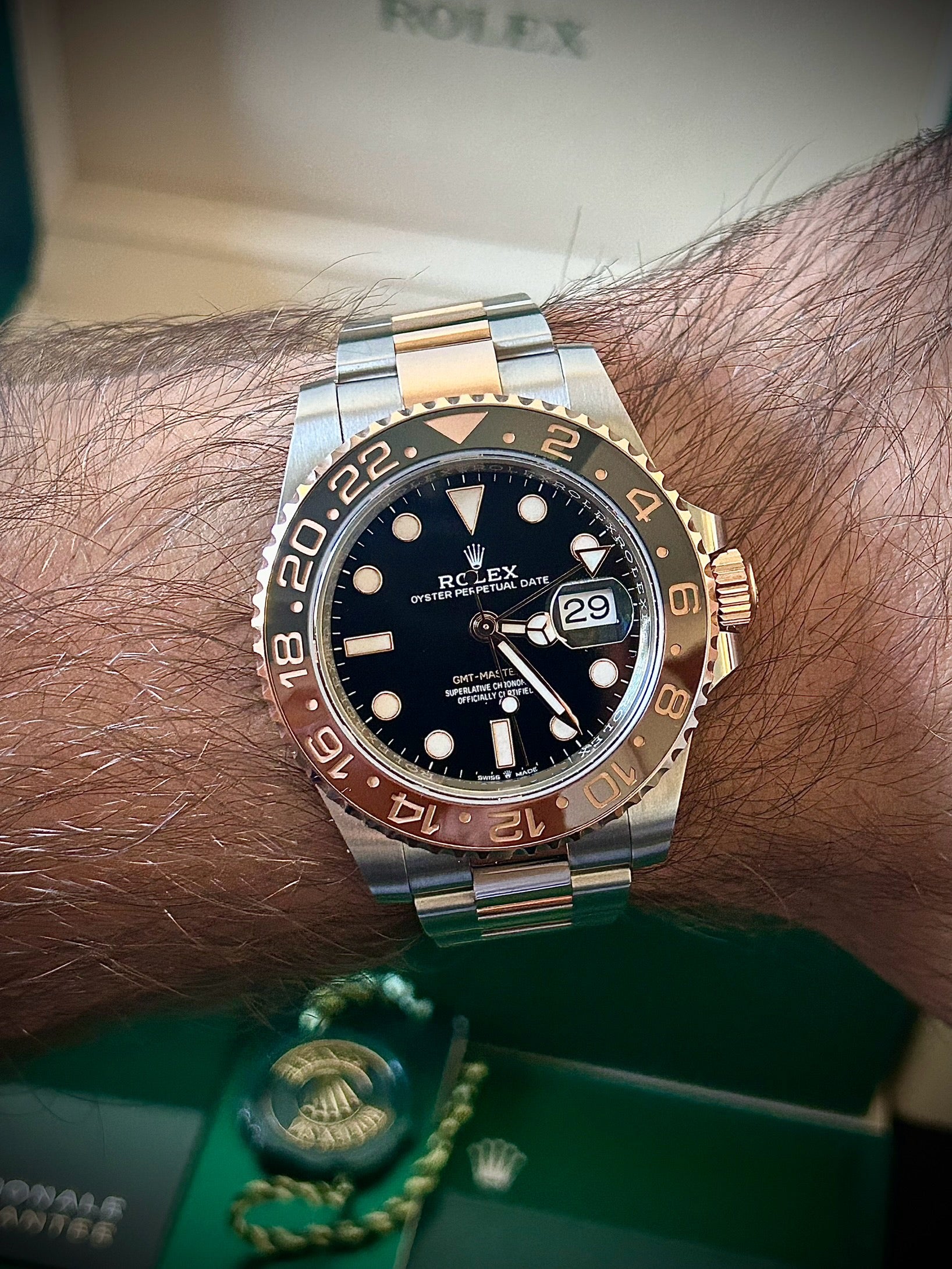 2022 ROLEX GMT MASTER II, ROOTBEER, 126711CHNR, FULL SET, INC GST