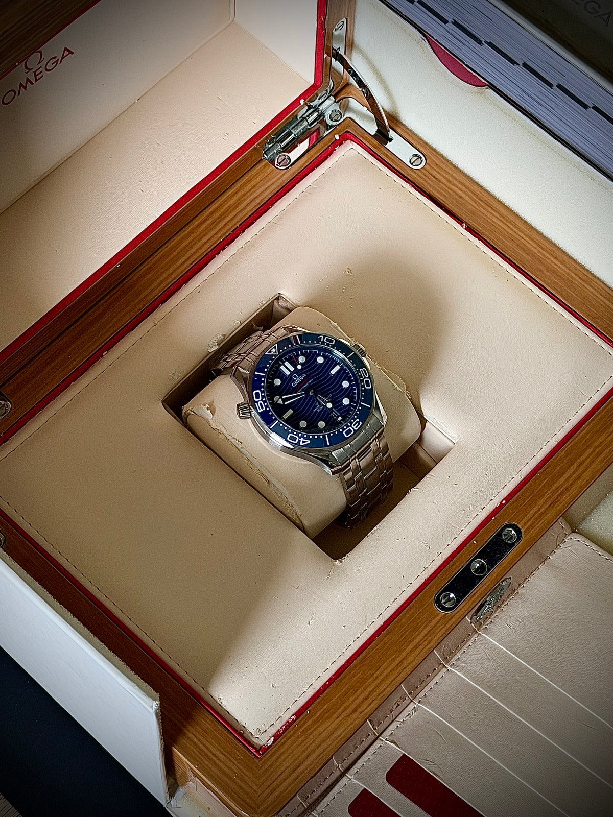 2024 OMEGA SEAMASTER DIVER 300M, 210.30.42.20.03.001, BLUE DIAL, STEEL BRACELET, FULL SET, INC GST
