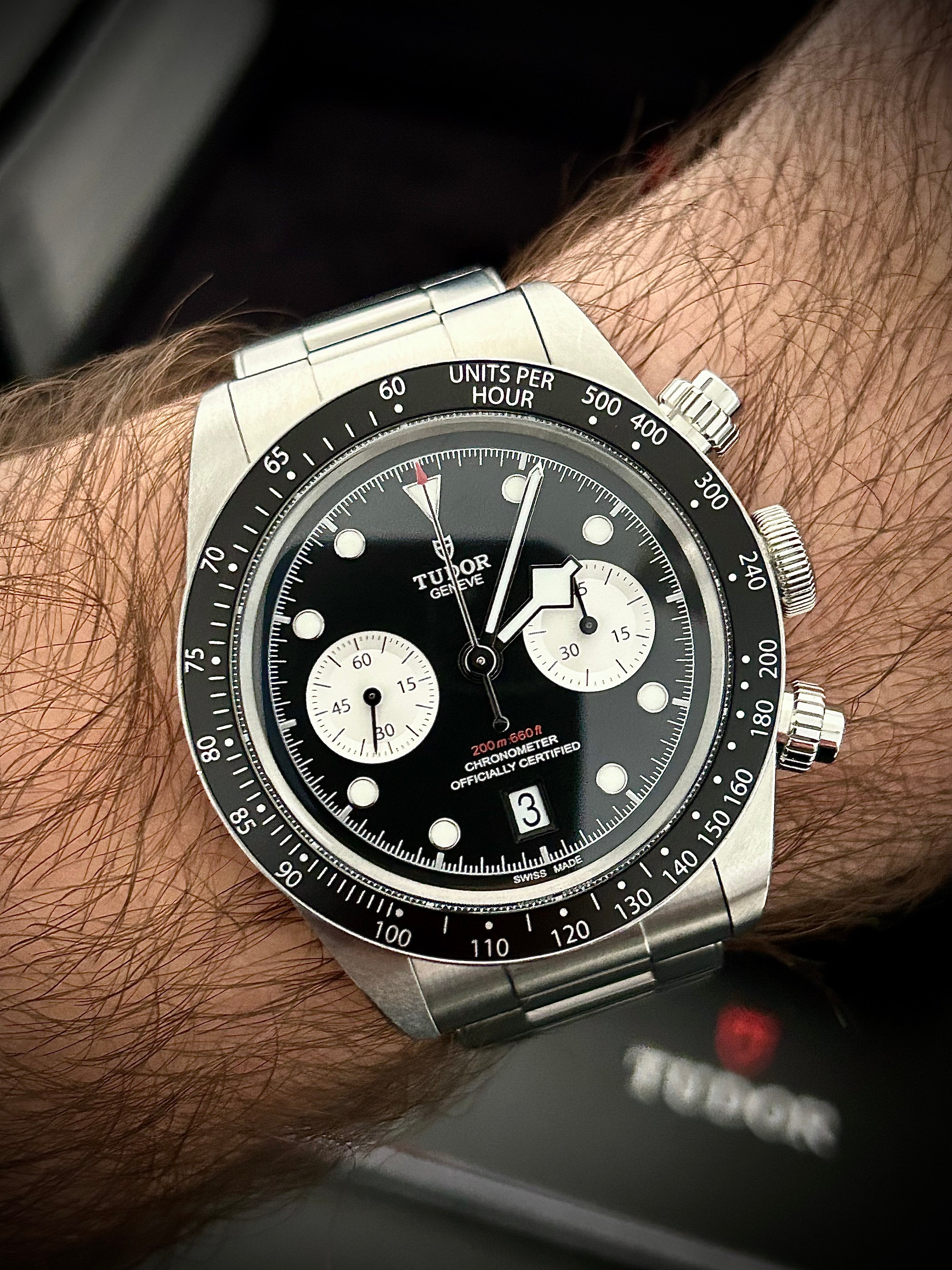 2023 TUDOR BLACK CHRONO “REVERSE PANDA”, FULL SET, INC GST