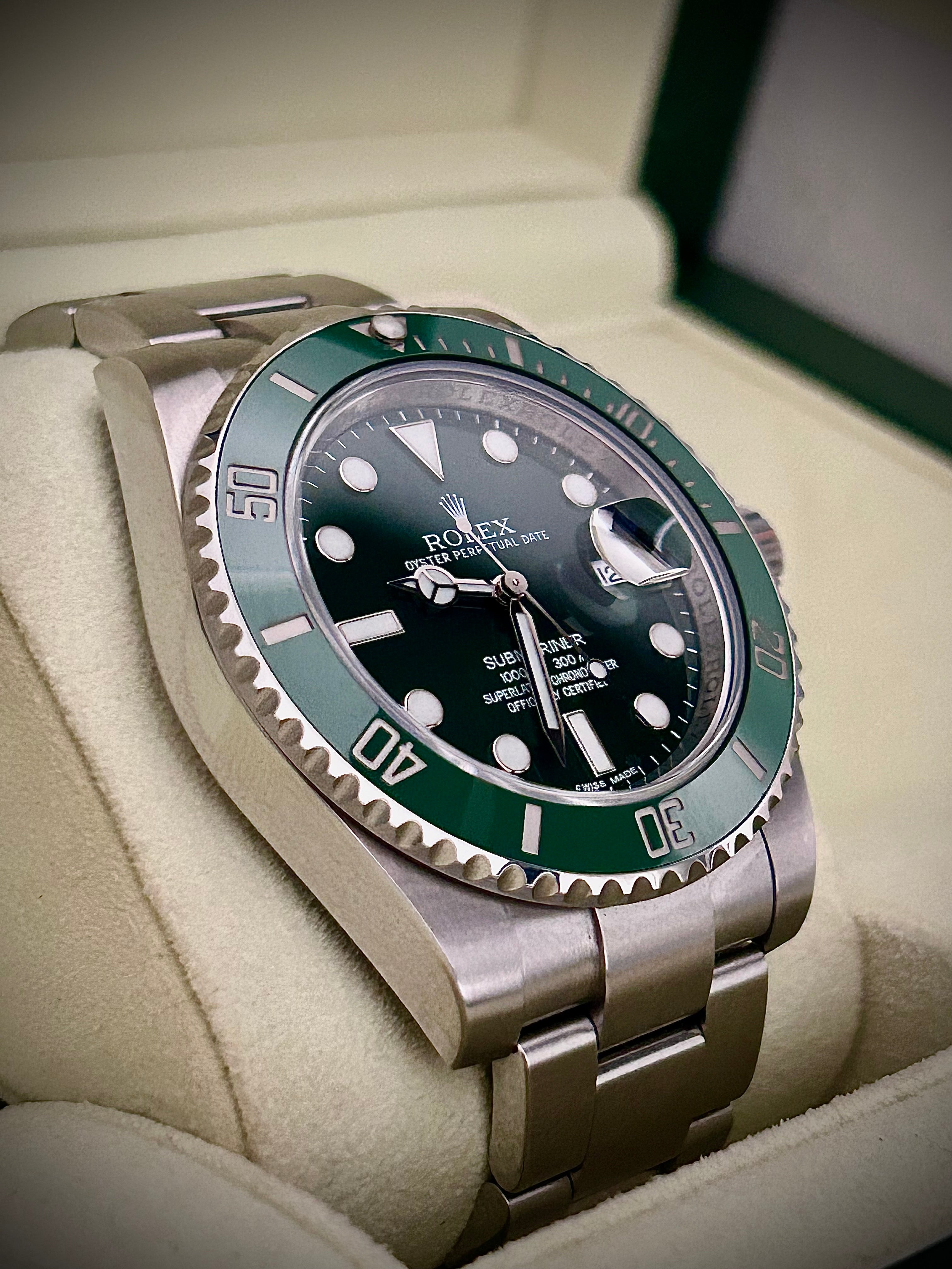 2011 ROLEX SUBMARINER DATE “HULK”116610LV, FULL SET, INC GST