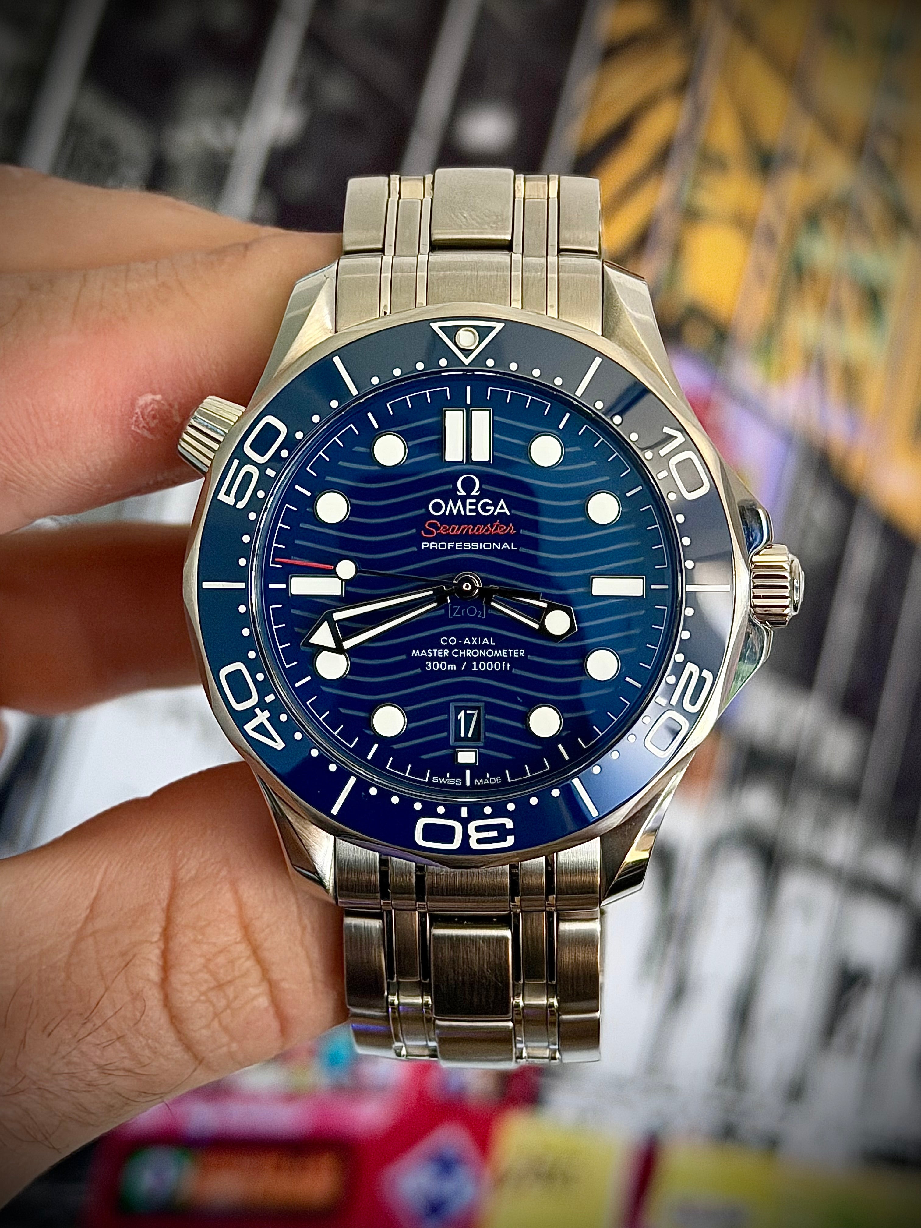 2023 OMEGA SEAMASTER DIVER 300M, 210.30.42.20.03.001, BLUE DIAL, STEEL BRACELET, FULL SET, INC GST
