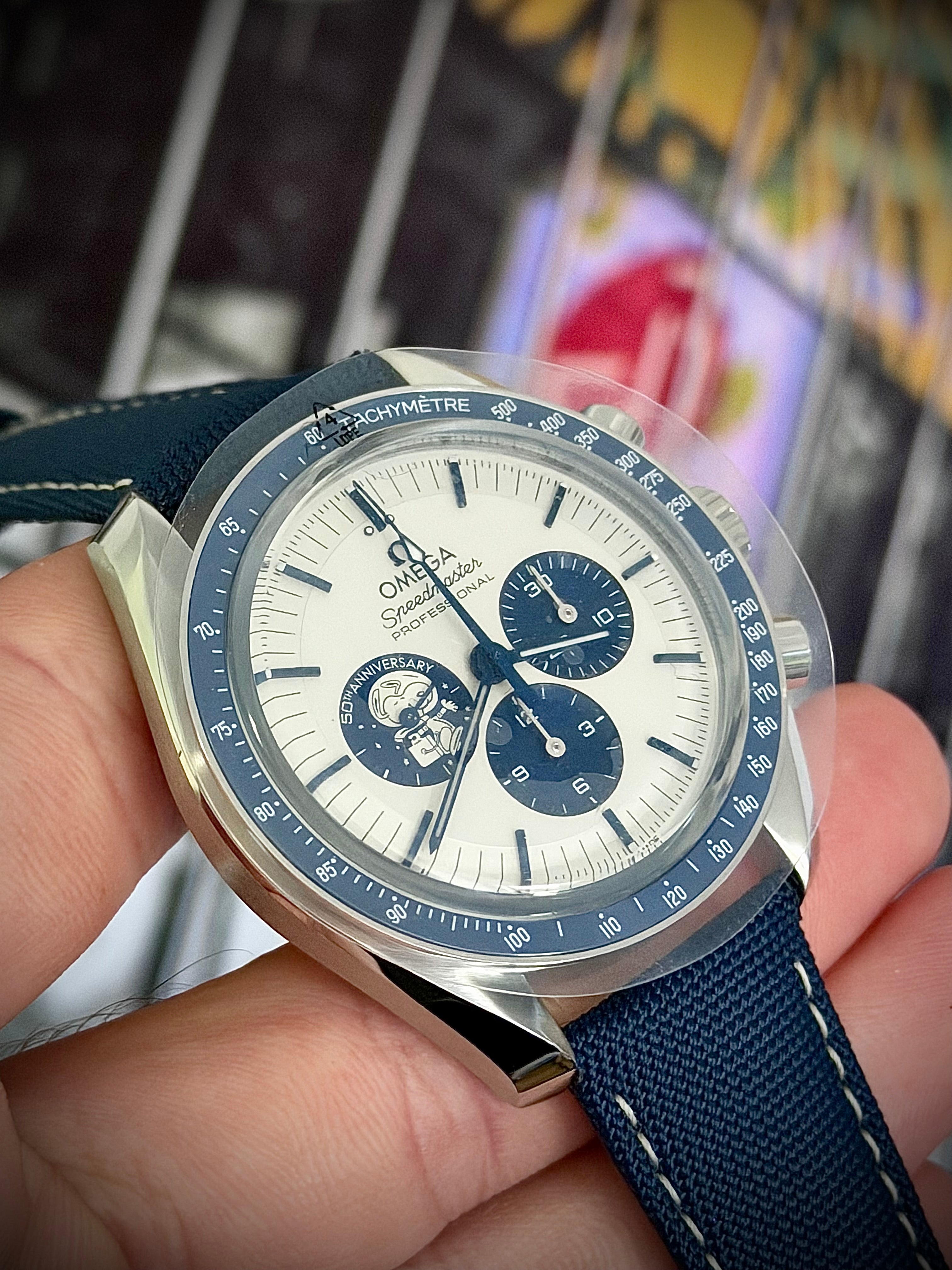2026 OMEGA SPEEDMASTER SILVER SNOOPY AWARD 50TH ANNIVERSARY, BRAND NEW UNWORN, STICKERED, FULL SET, INC GST