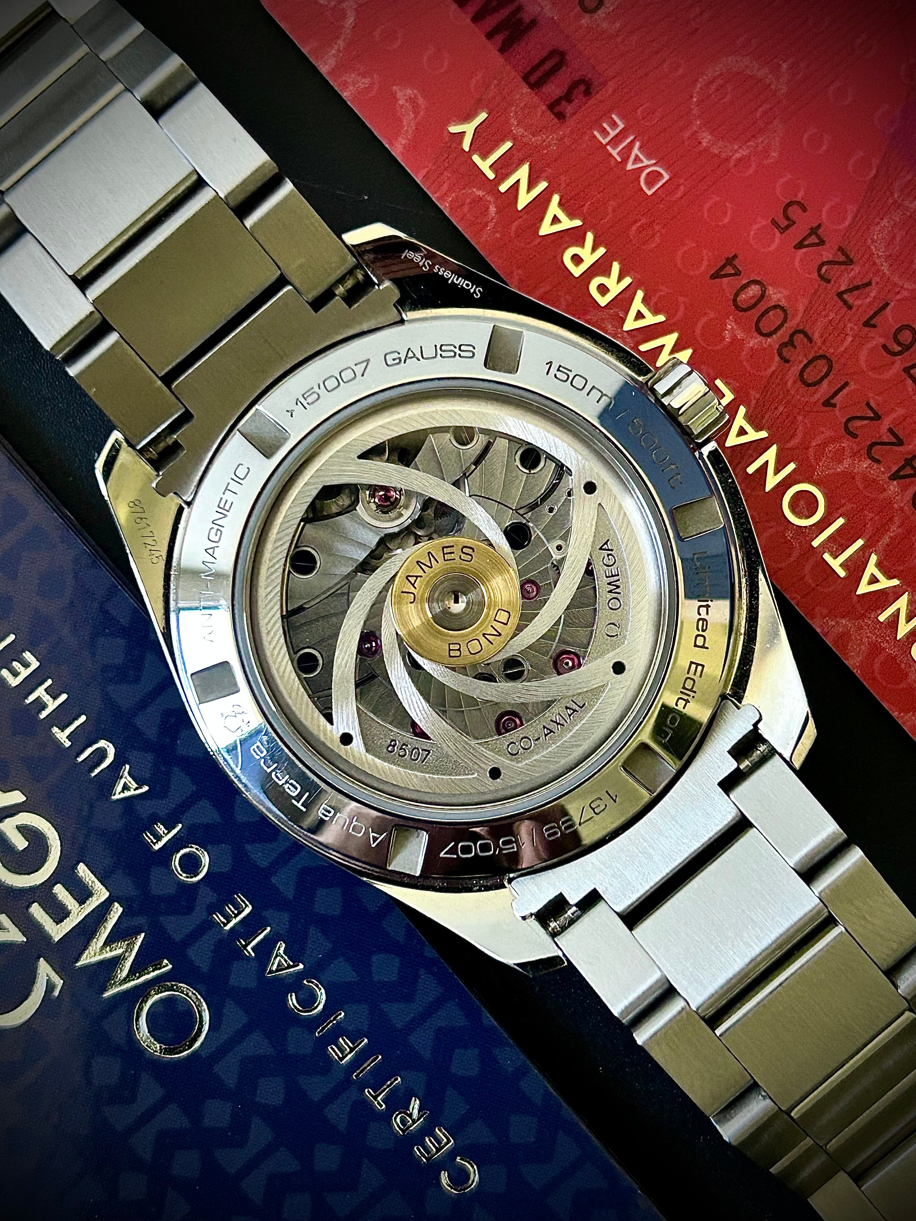 2016 OMEGA SEAMASTER AQUA TERRA, JAMES BOND 007 “SPECTRE”, FULL SET, INC GST