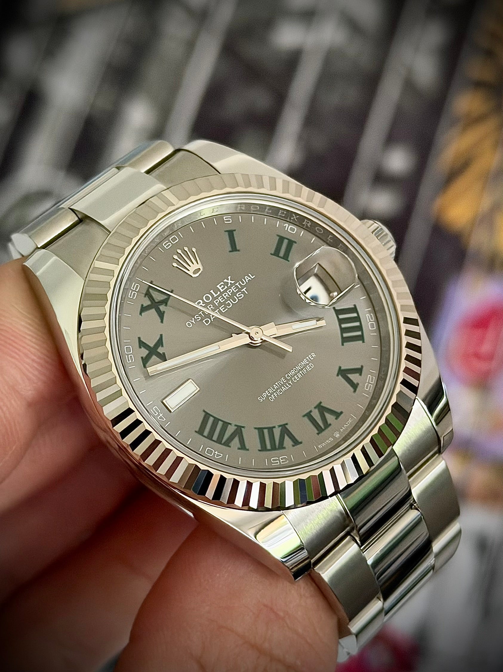 2024 ROLEX DATEJUST 41 “WIMBLEDON”, 126334, FLUTED BEZEL, OYSTER BRACELET, FULL SET, INC GST